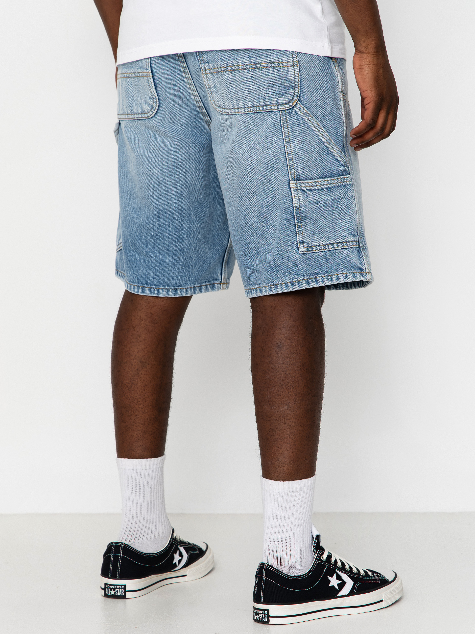 Къси панталони Carhartt WIP Double Knee (blue heavy worn bleached)
