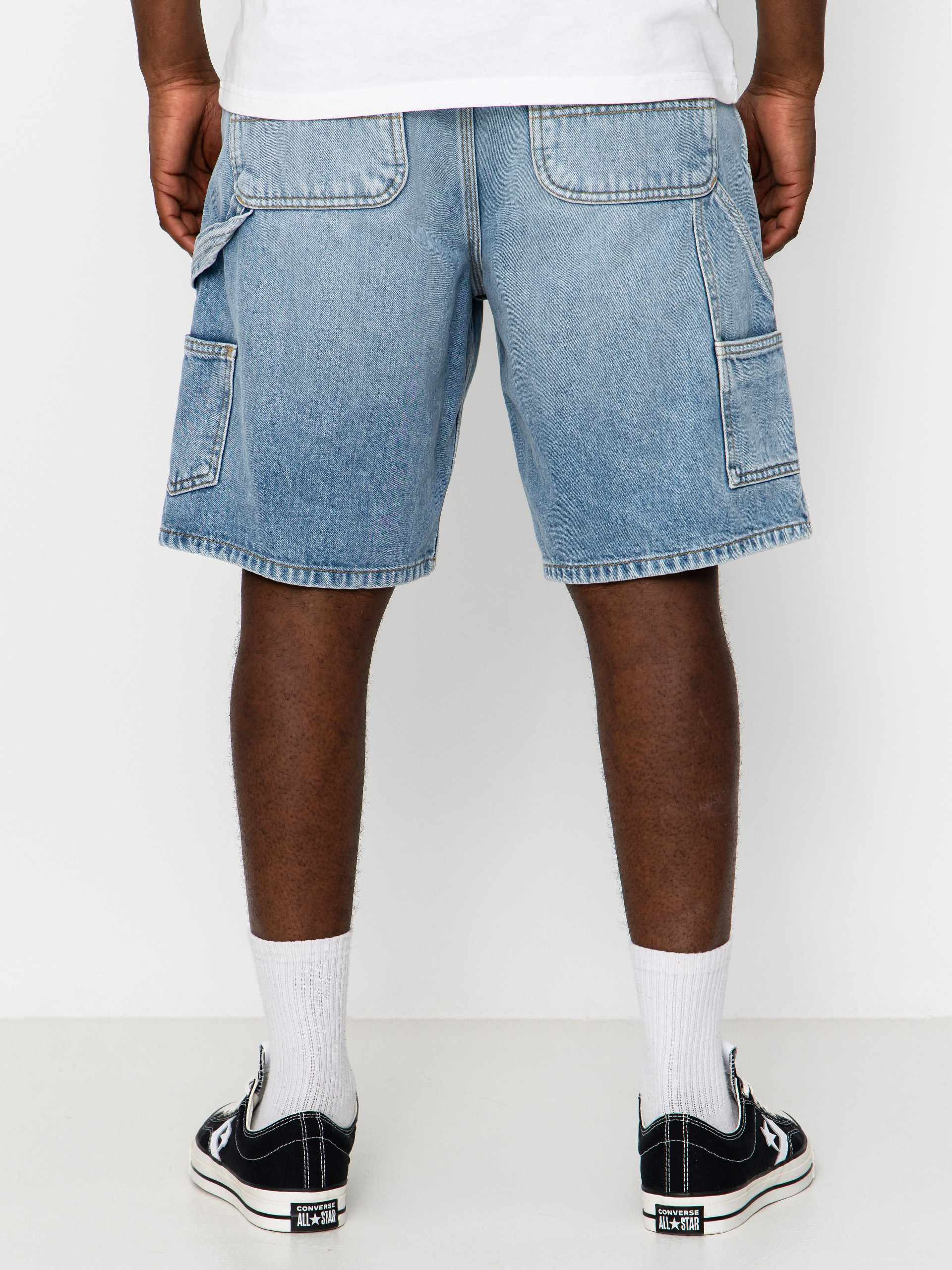 Къси панталони Carhartt WIP Double Knee (blue heavy worn bleached)