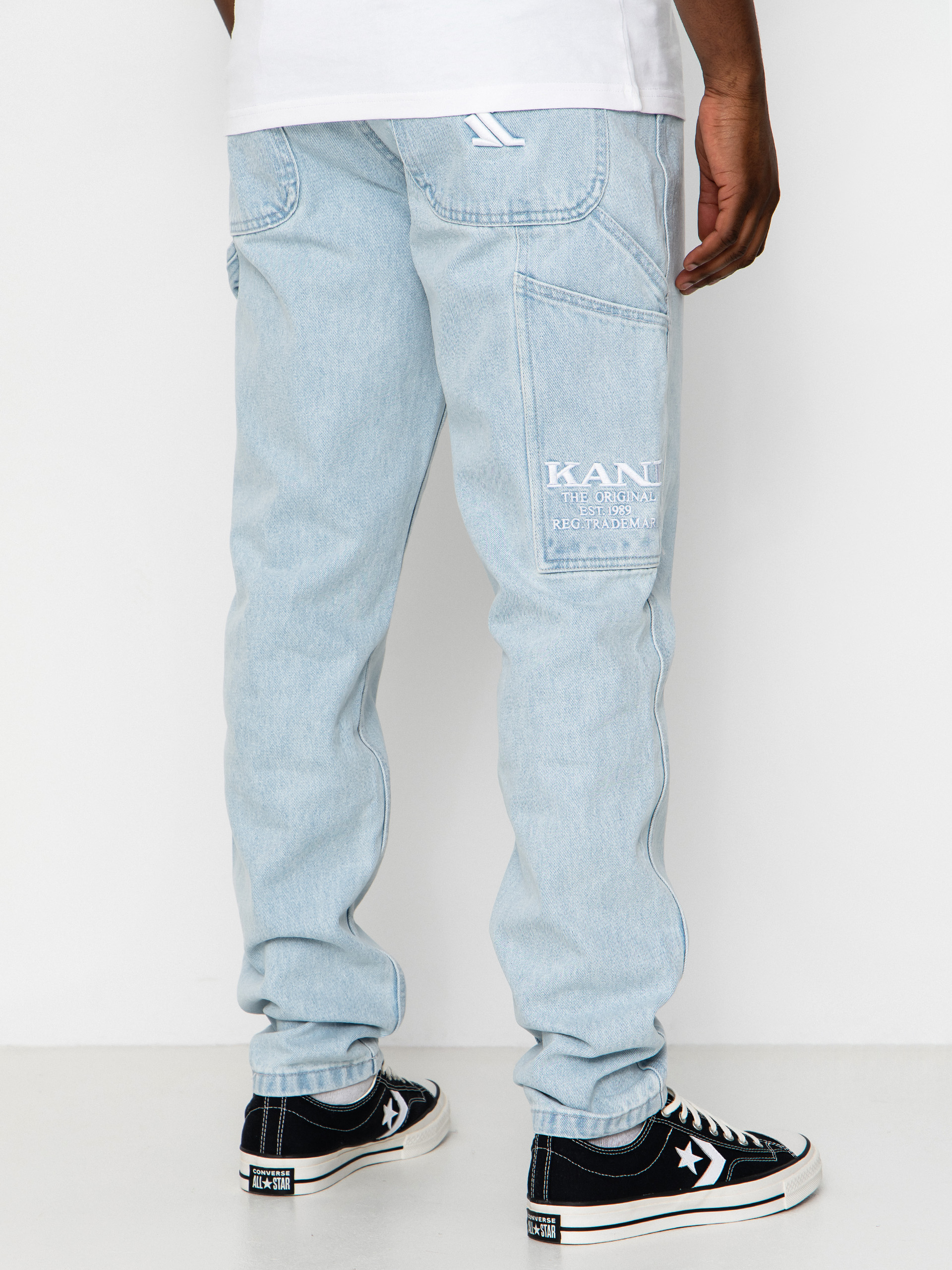 Панталони Karl Kani Retro Tapered Workwear Denim (bleached blue)