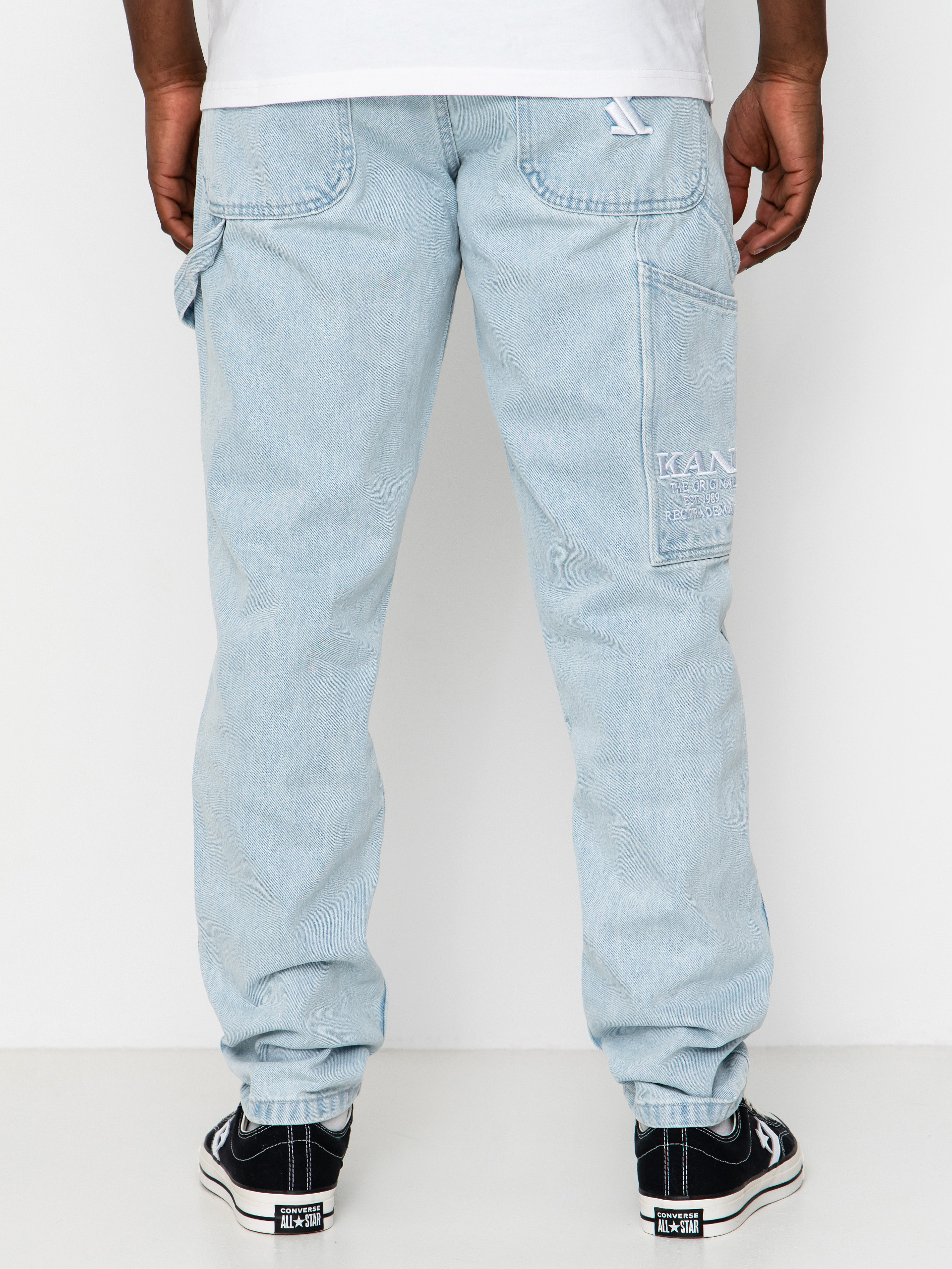 Панталони Karl Kani Retro Tapered Workwear Denim (bleached blue)