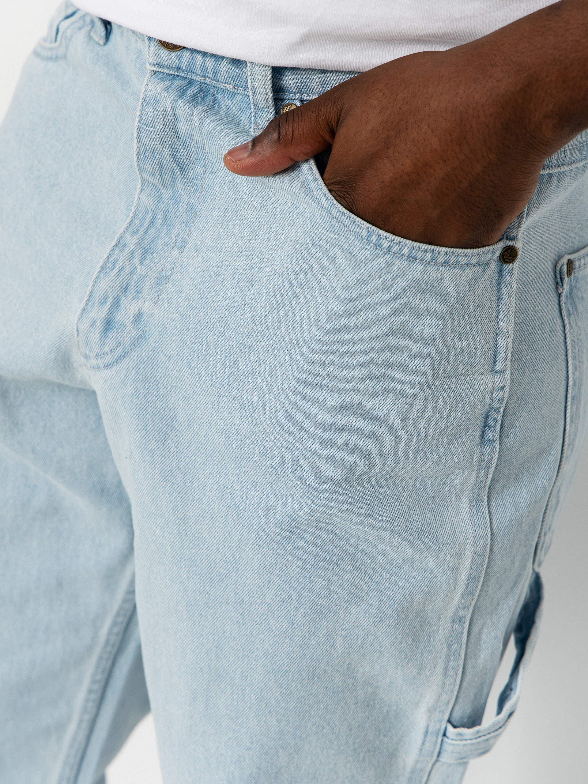 Панталони Karl Kani Retro Tapered Workwear Denim (bleached blue)