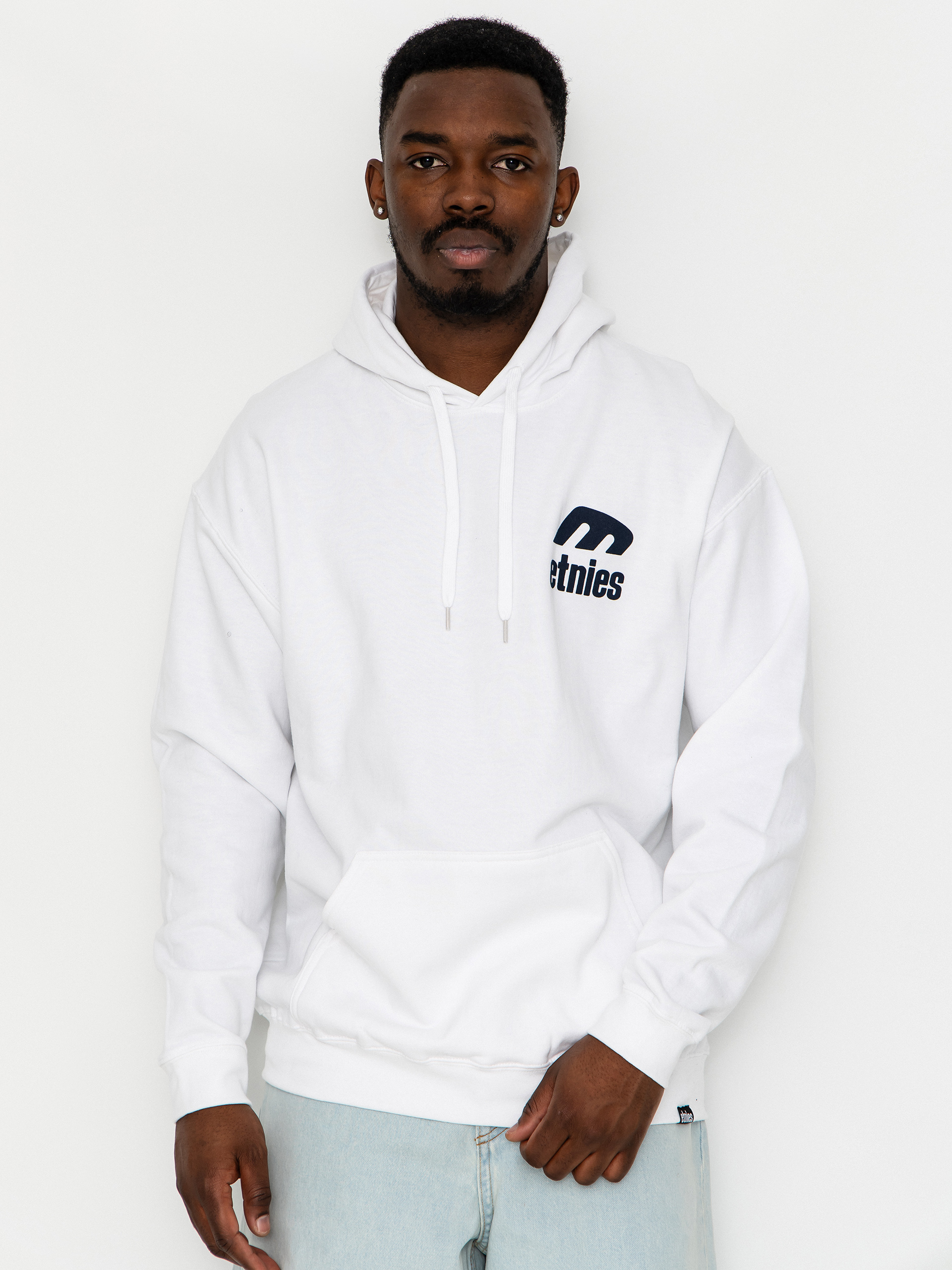 Суитшърт с качулка Etnies Icon E HD (white/navy)