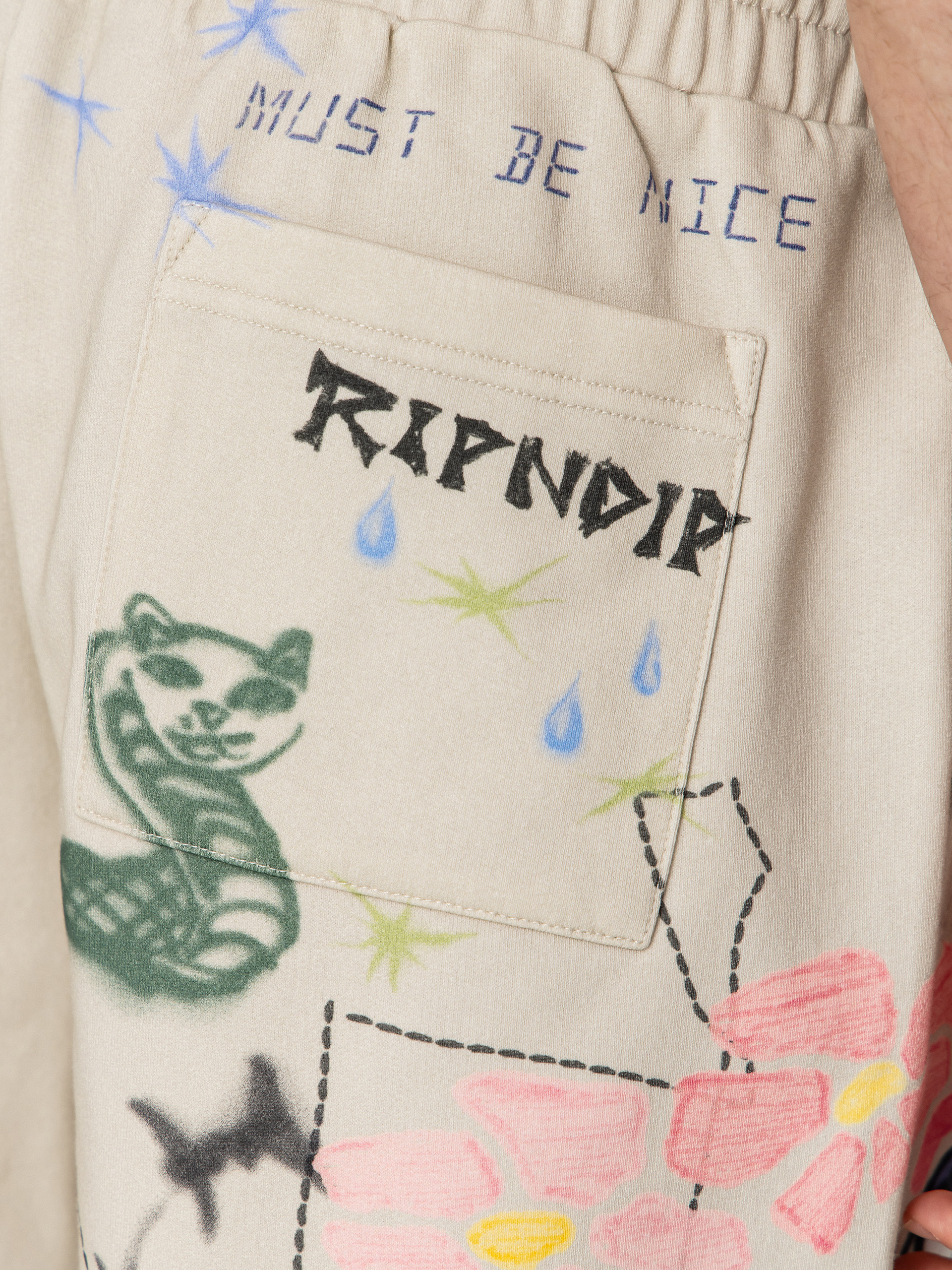 Къси панталони RipNDip Goosebumps Raw Edge (bone)