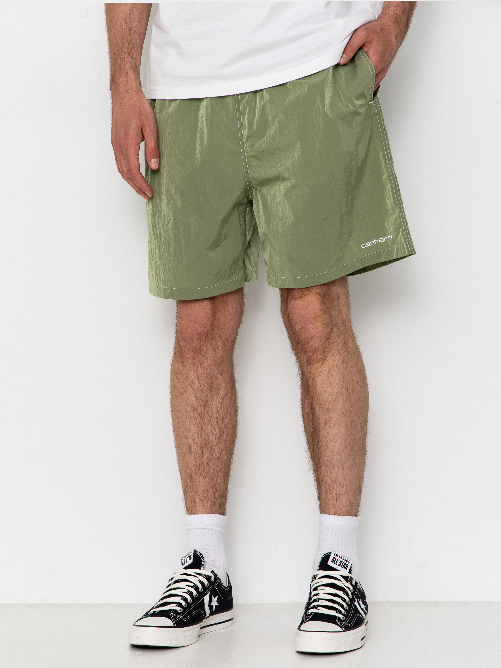 Къси панталони Carhartt WIP Canby Swim (gentle green/white)