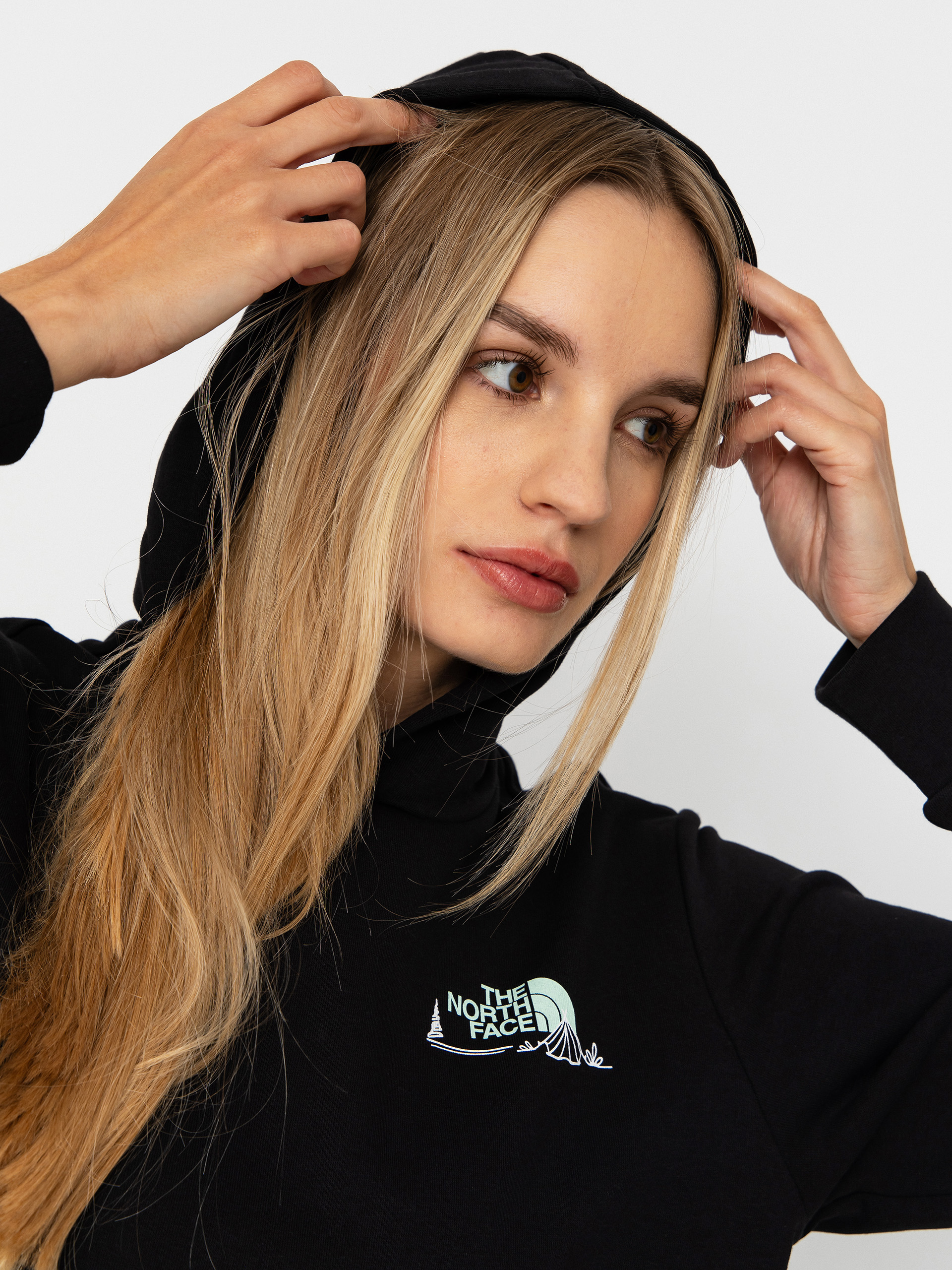 Суитшърт с качулка The North Face Monte HD Wmn (tnf black)