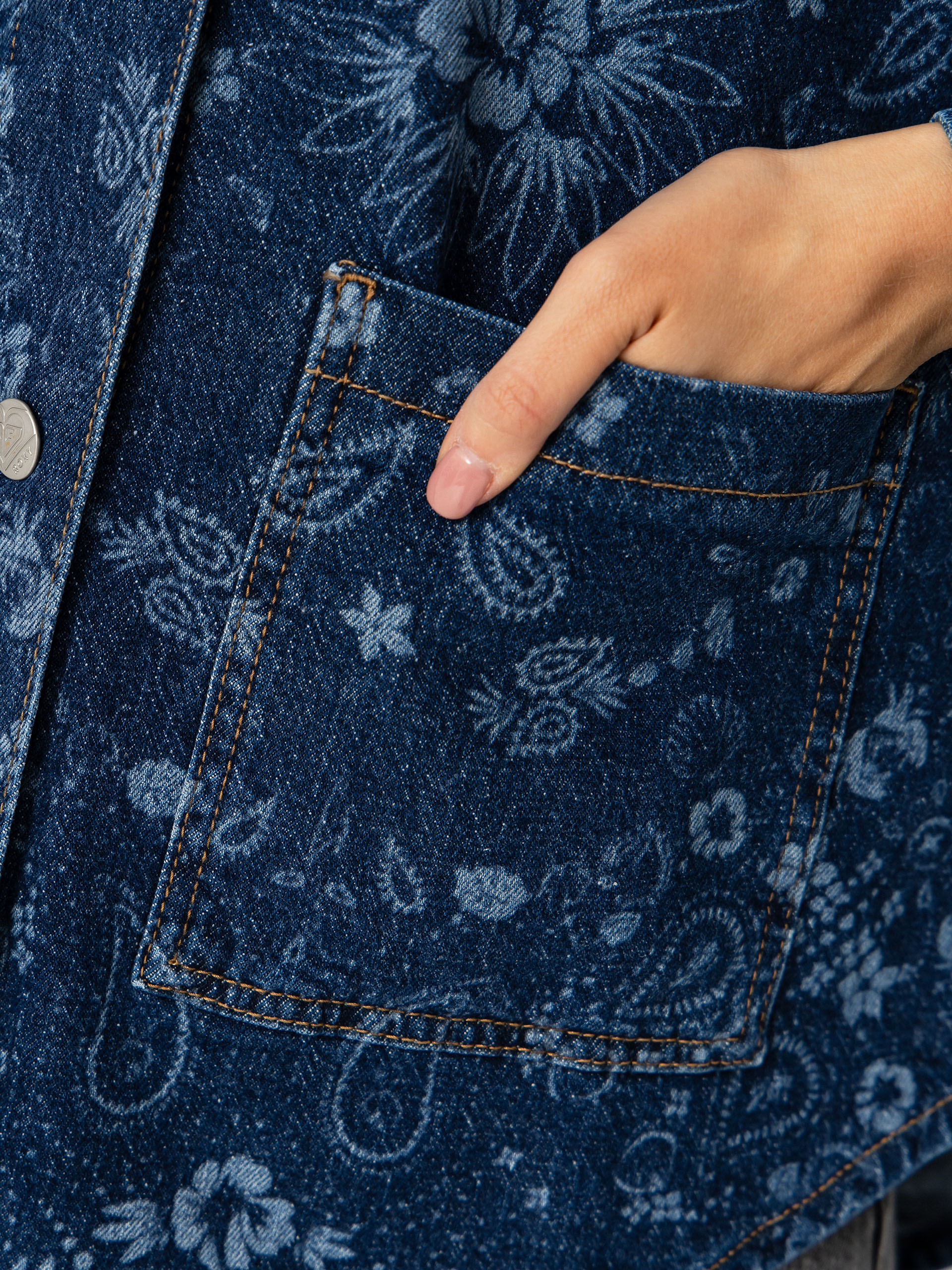 Риза Roxy Kick Back Washed Denim Wmn (ocean blue)