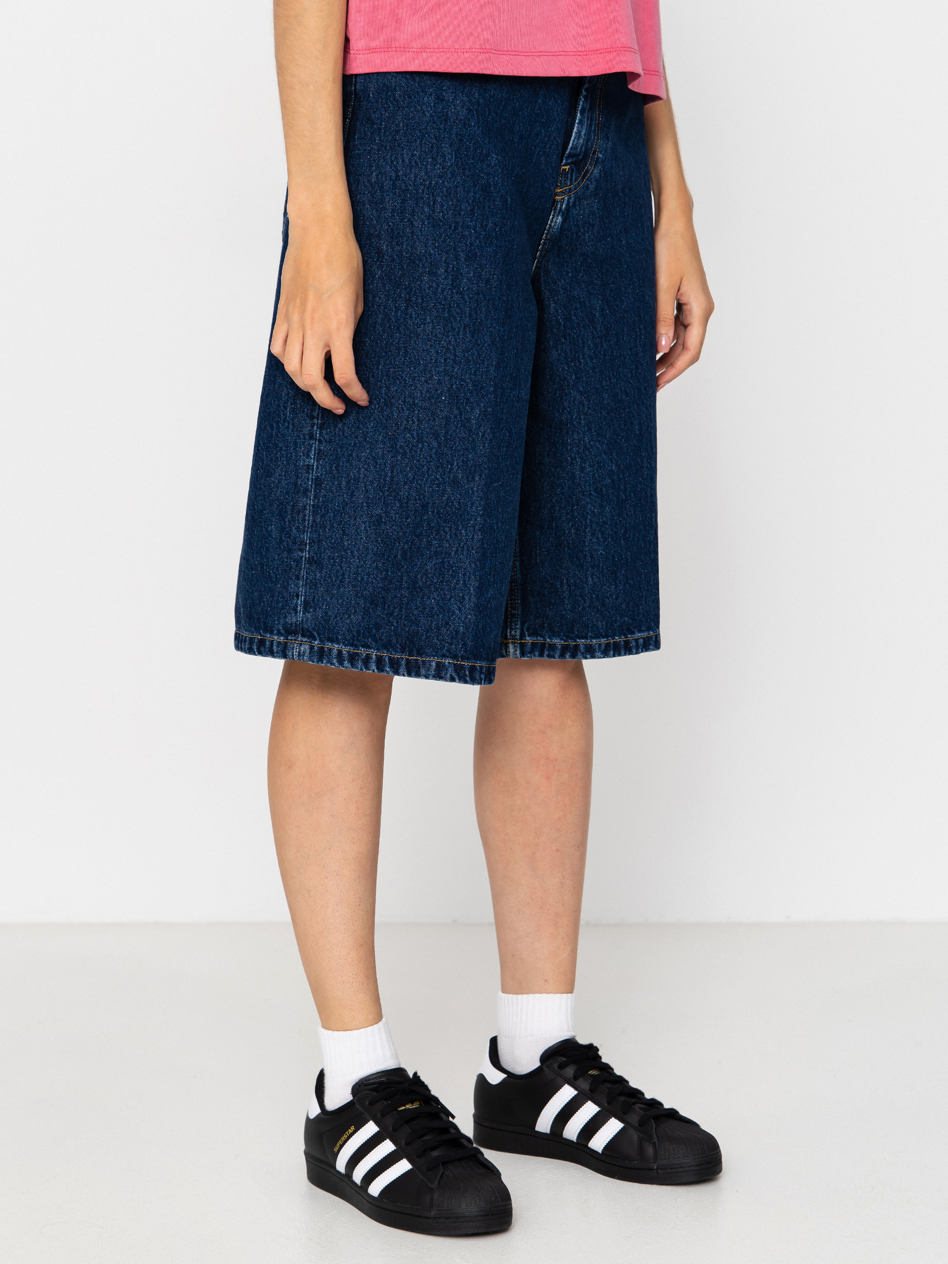 Къси панталони Carhartt WIP Belmont Wmn (blue stone washed)