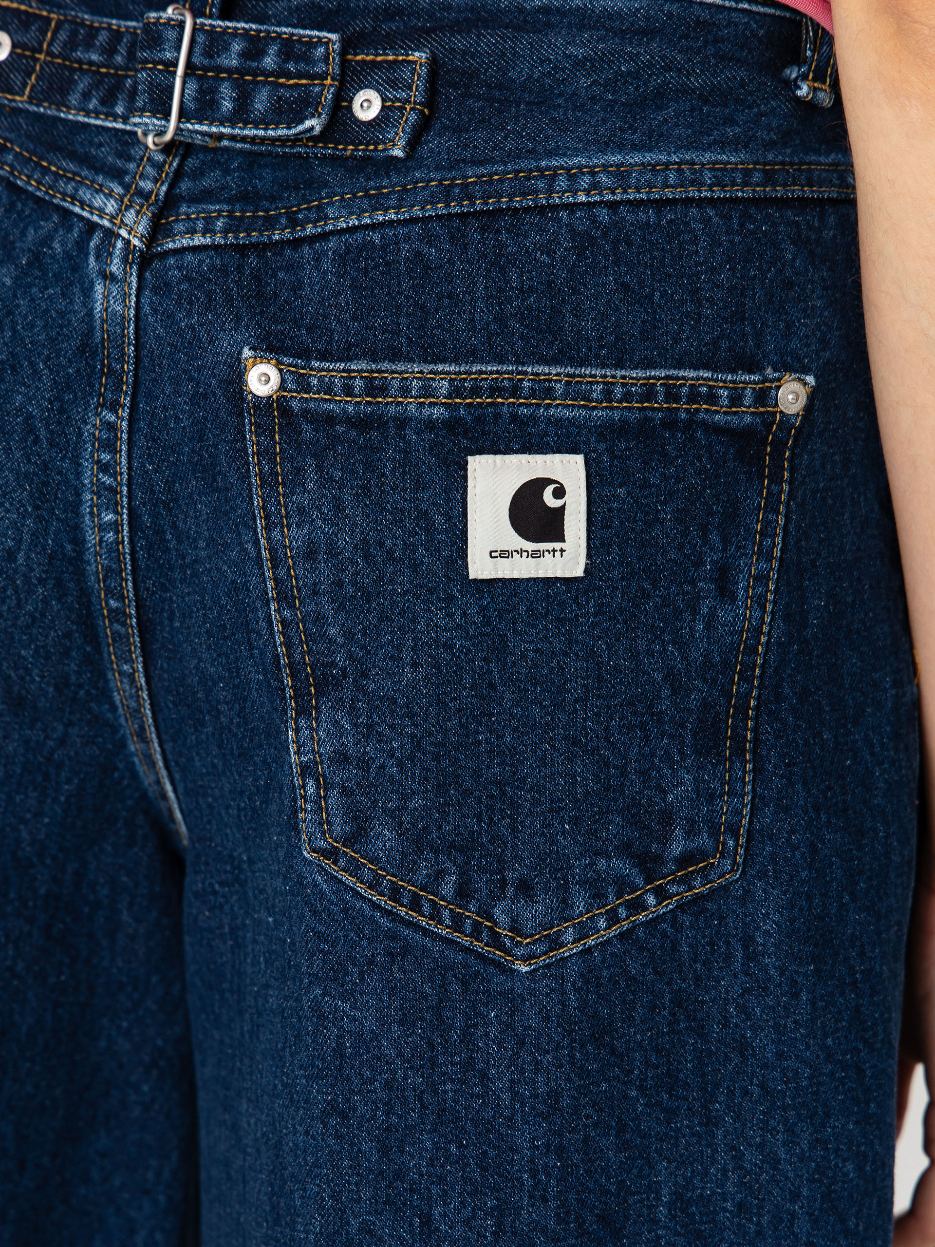 Къси панталони Carhartt WIP Belmont Wmn (blue stone washed)