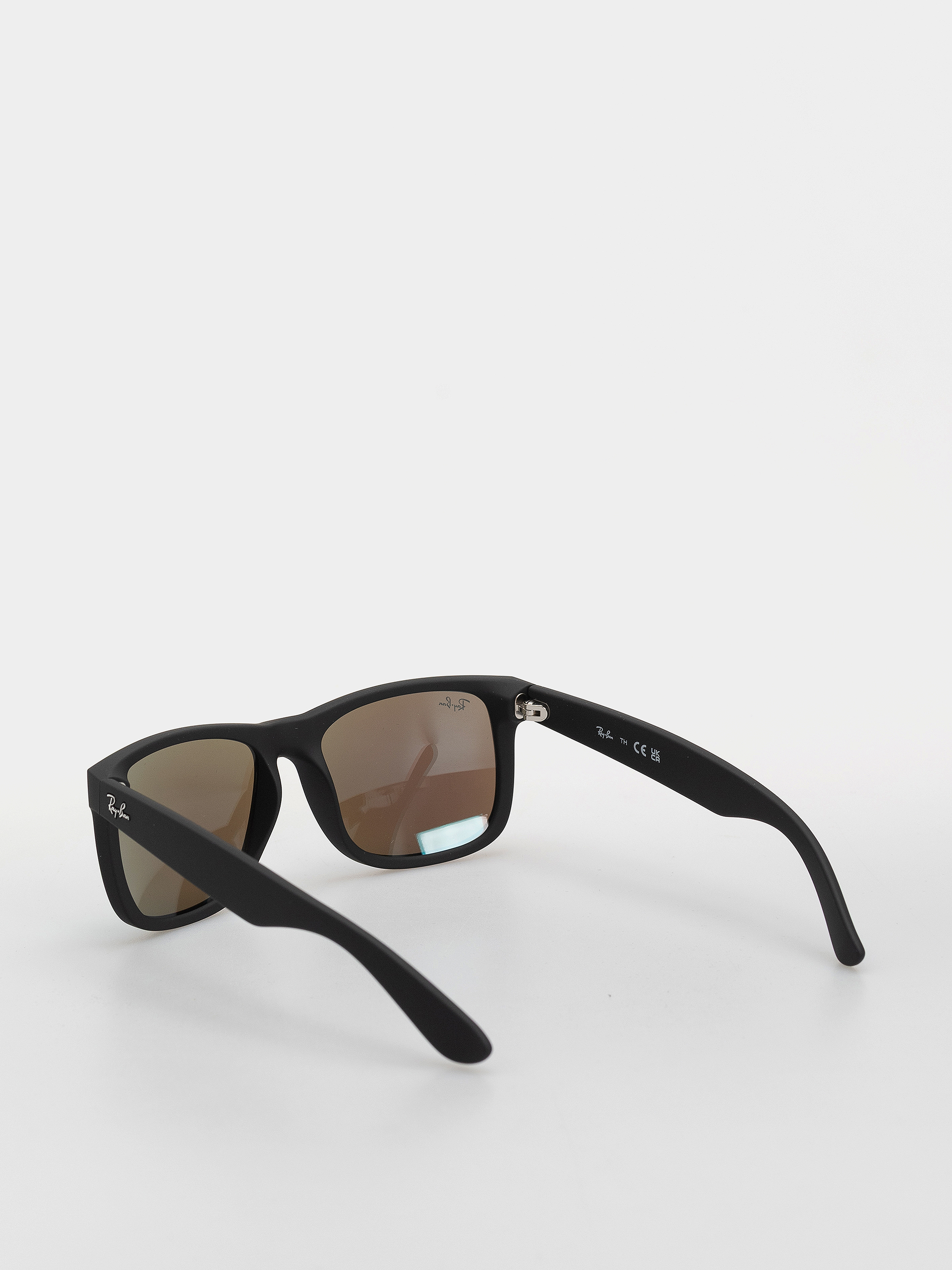 Слънчеви очила Ray-Ban Justin (matowy guma czarny/lustrzany niebieski)