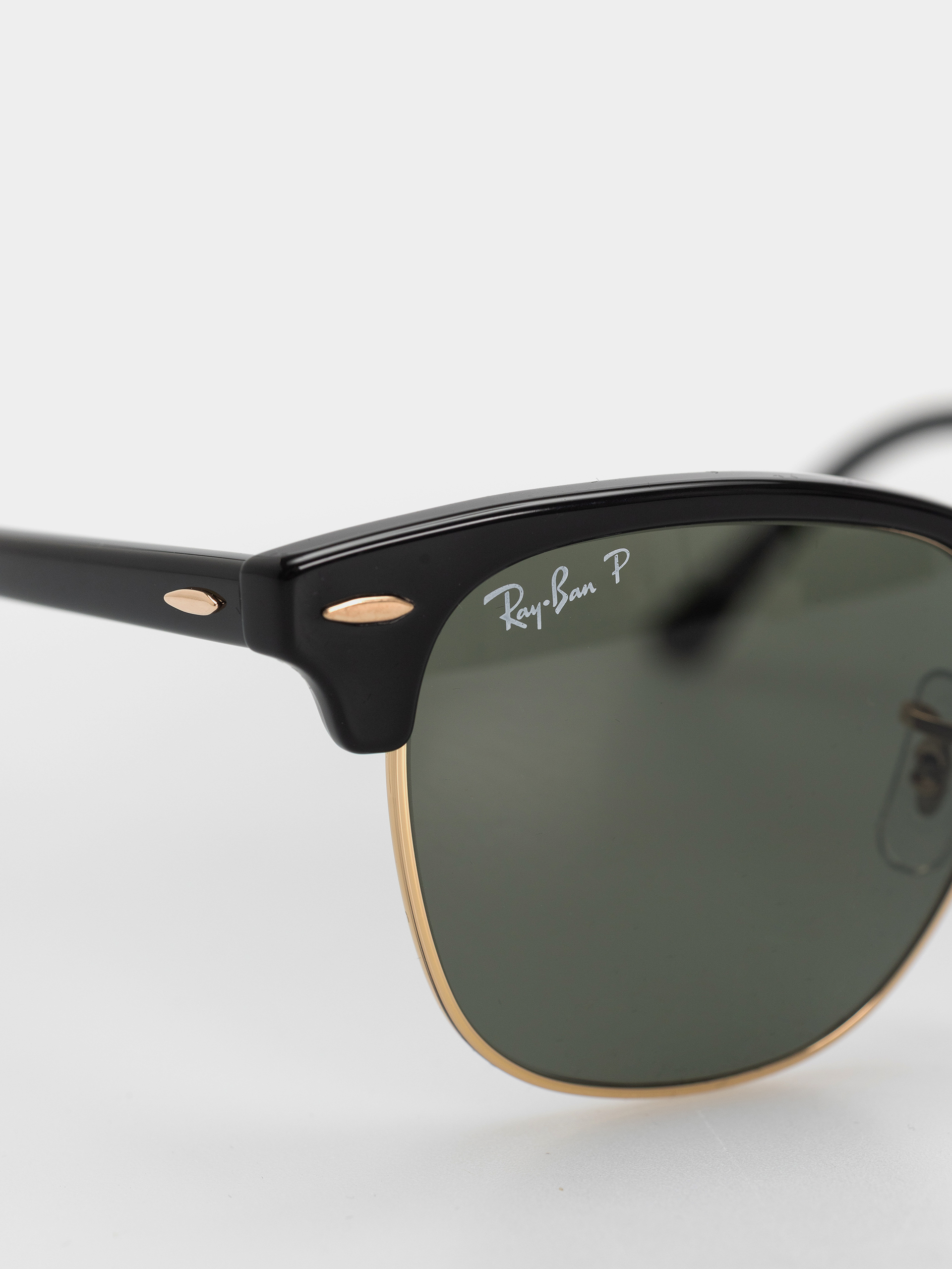 Слънчеви очила Ray-Ban Clubmaster Classic (polerowany czarny i złoty/zielony g-15 polaryzowany)