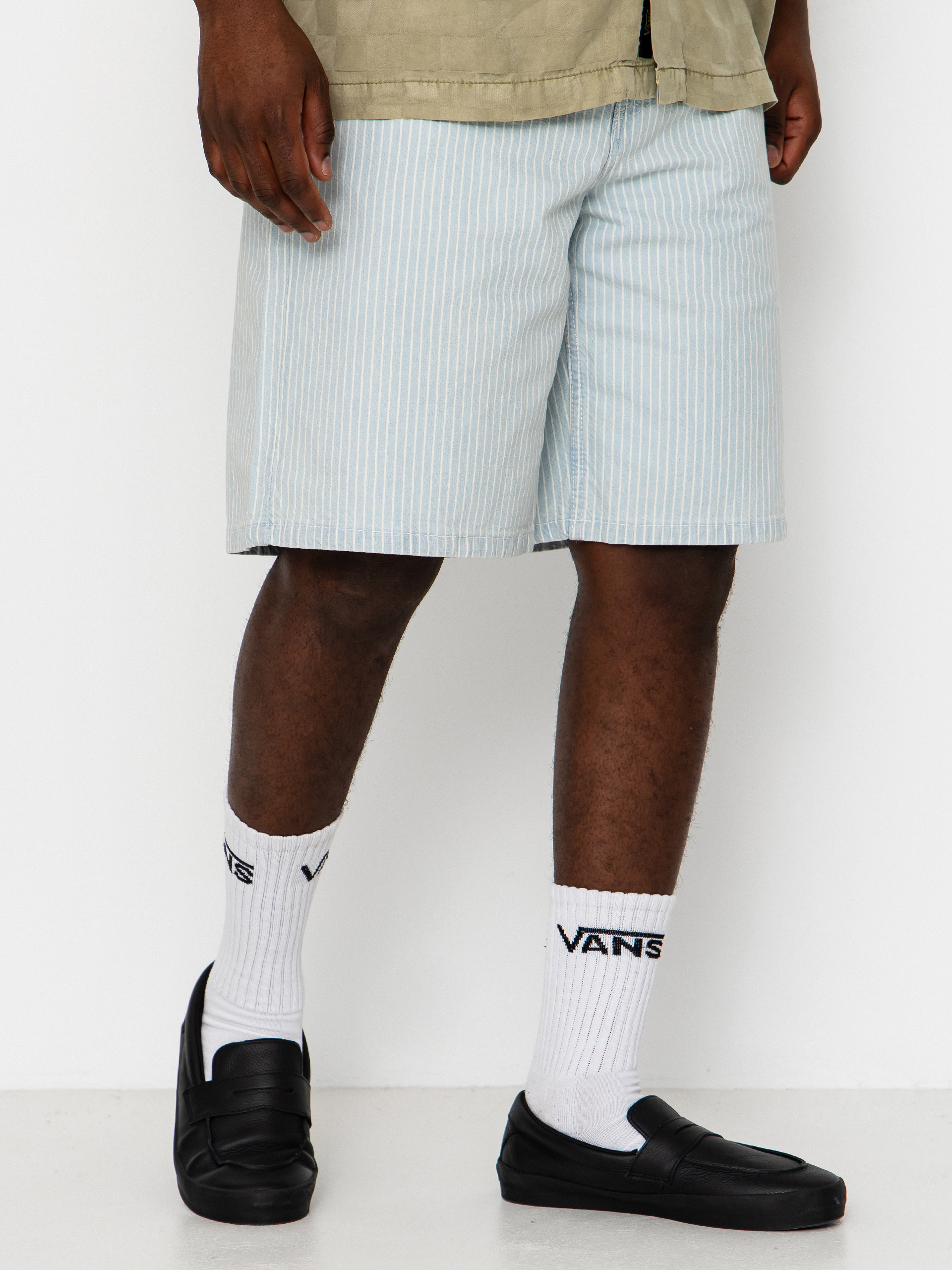 Къси панталони Vans Check 5 Baggy Striped Denim (blue ice stripe)