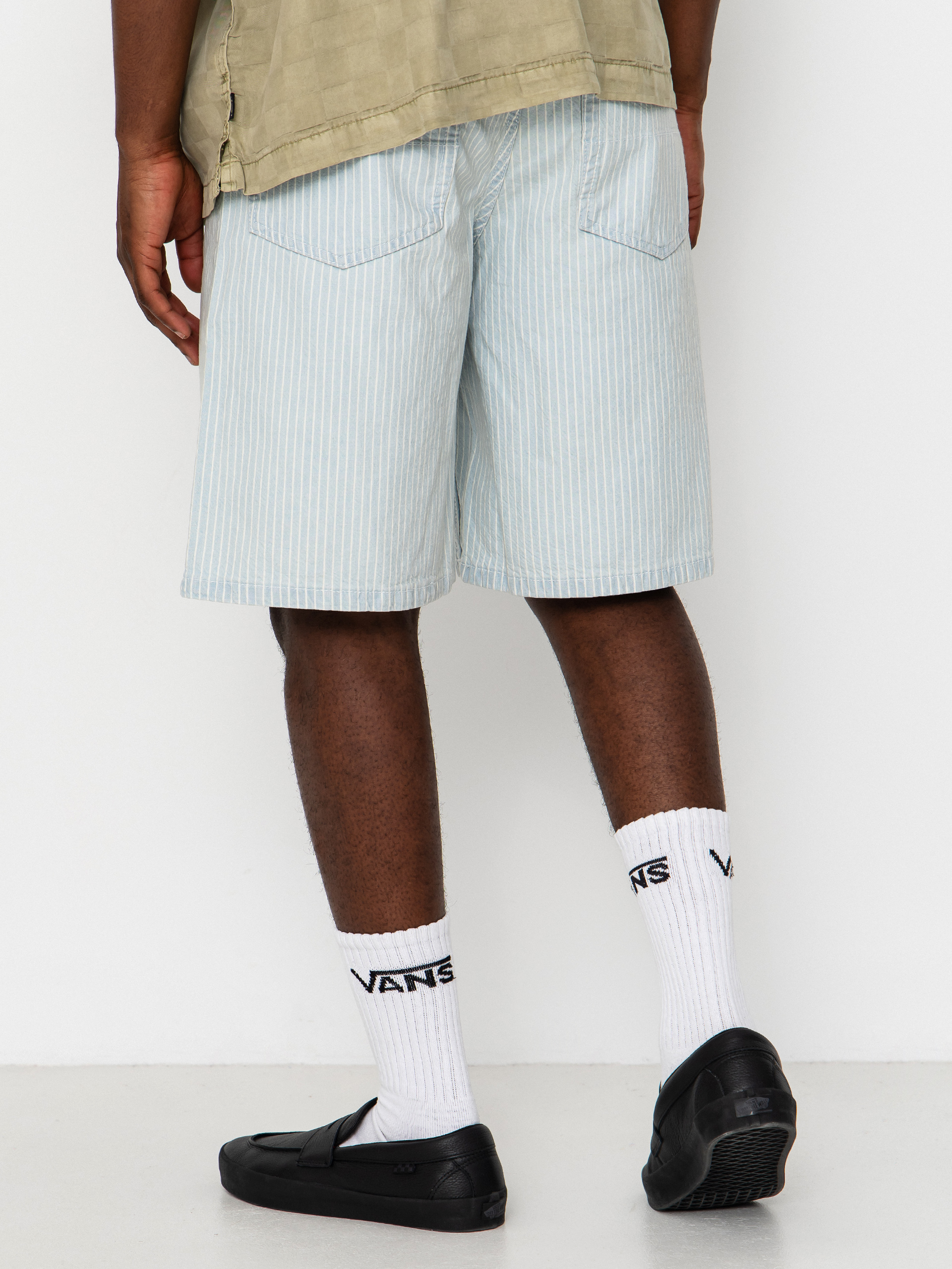 Къси панталони Vans Check 5 Baggy Striped Denim (blue ice stripe)