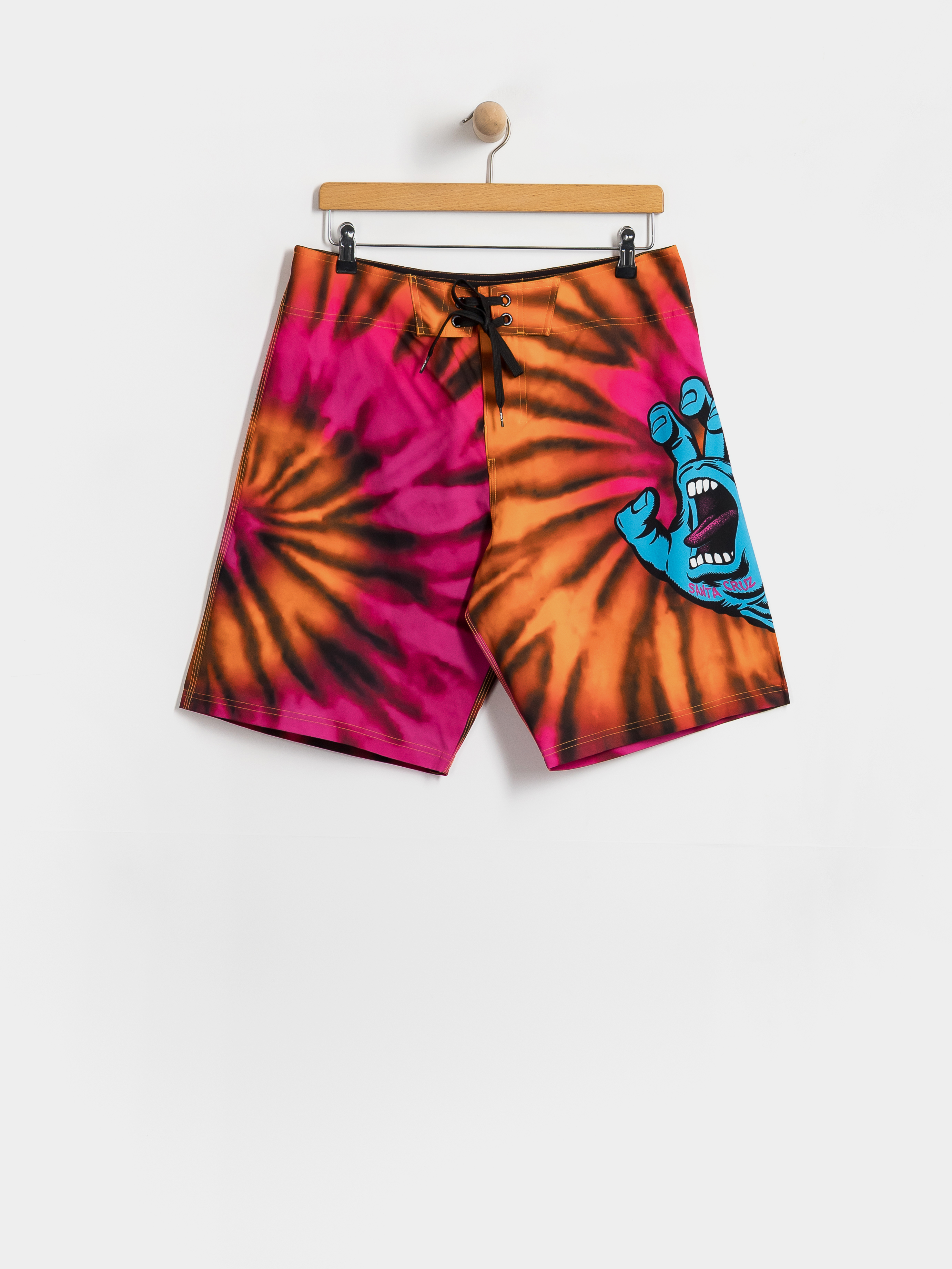 Къси панталони Santa Cruz Screaming Hand Boardshort (pink/orange tie dye)