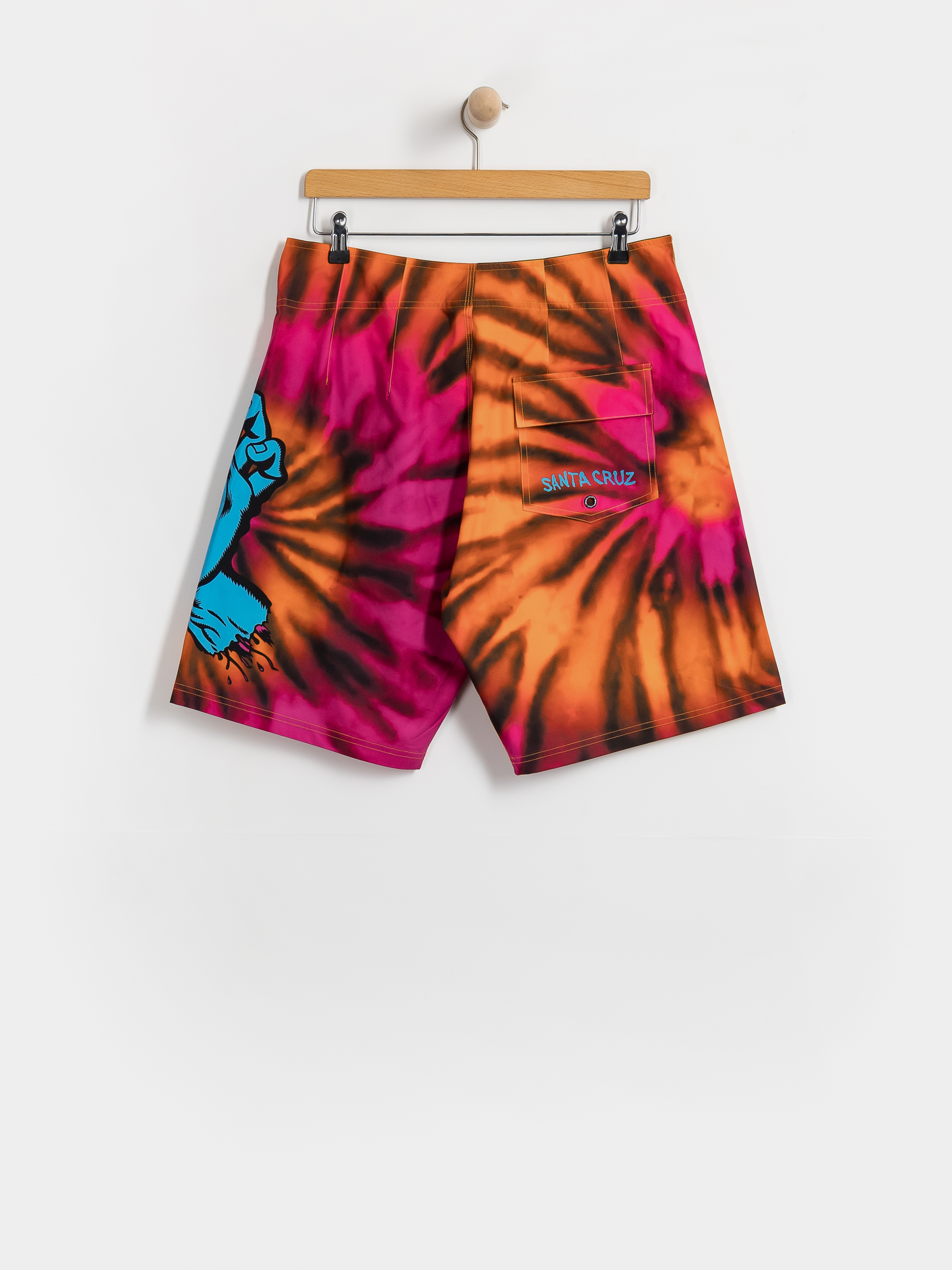Къси панталони Santa Cruz Screaming Hand Boardshort (pink/orange tie dye)