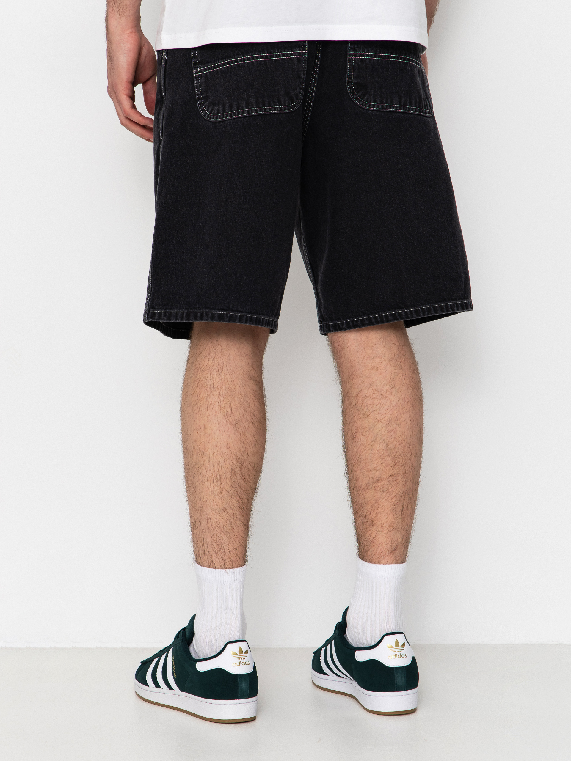 Къси панталони Carhartt WIP Simple (black heavy stone wash)