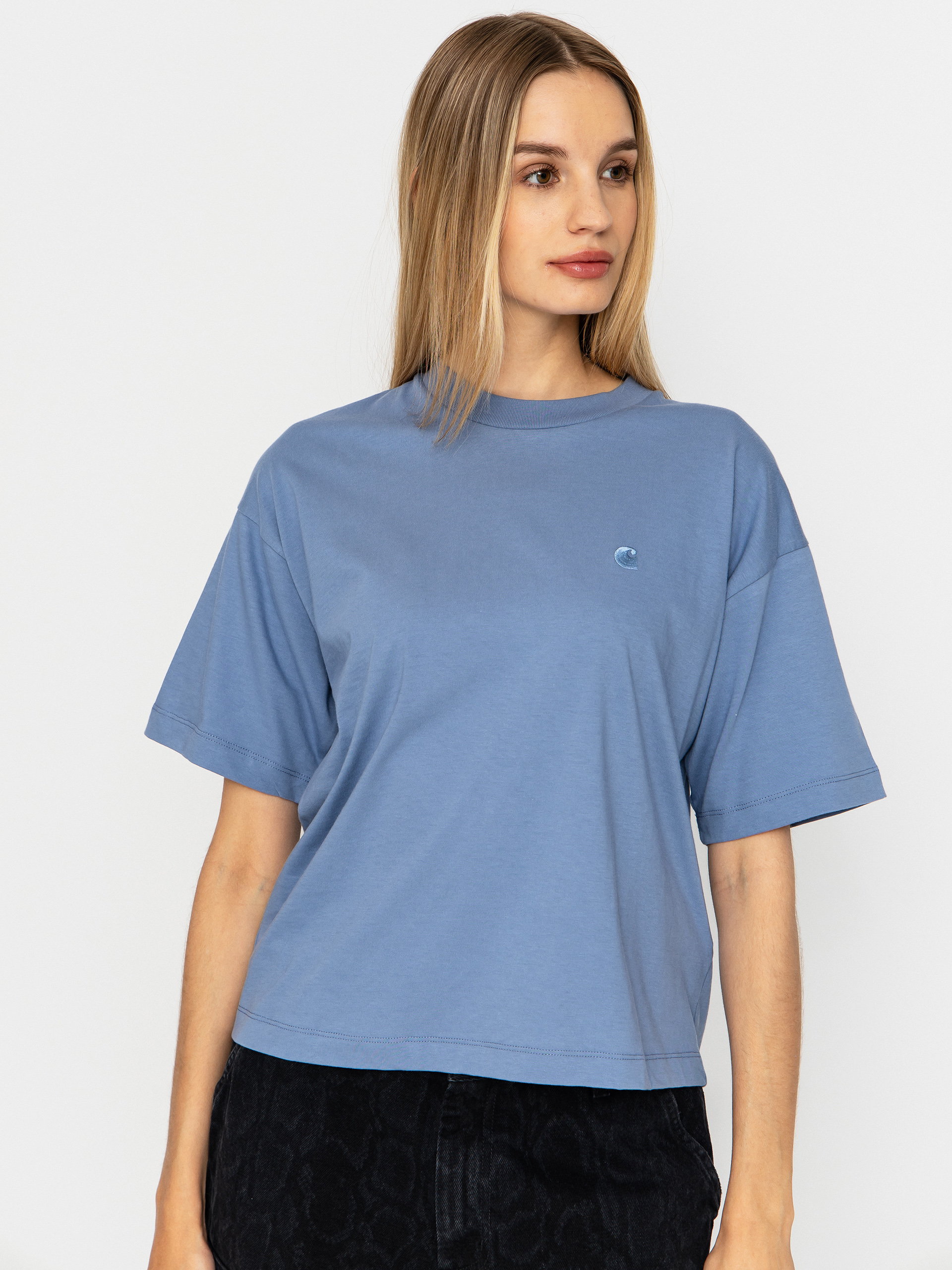 Тениска Carhartt WIP Chester Wmn (gentle blue)