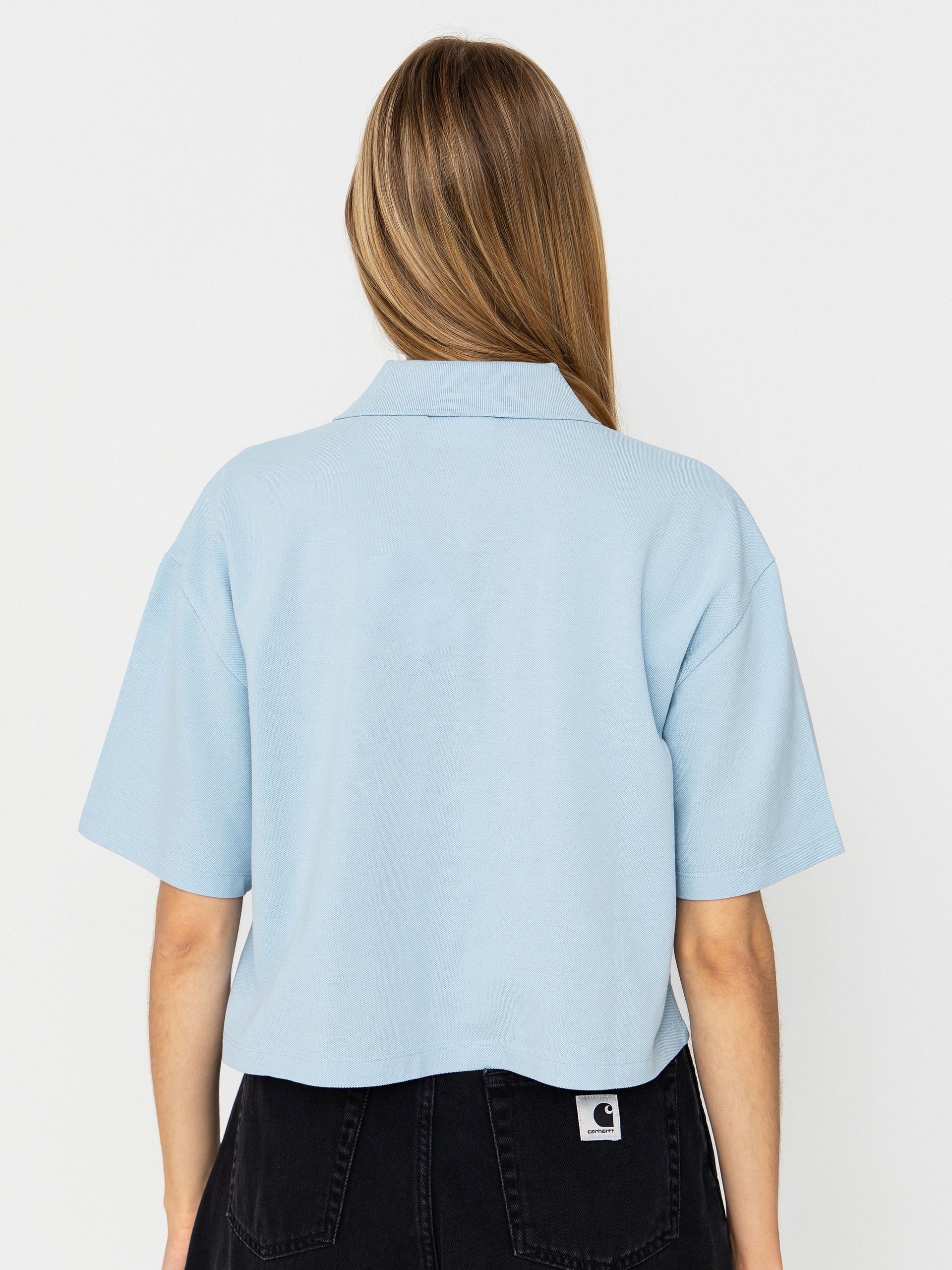 Тениска Carhartt WIP Script Polo Wmn (icaria/white)
