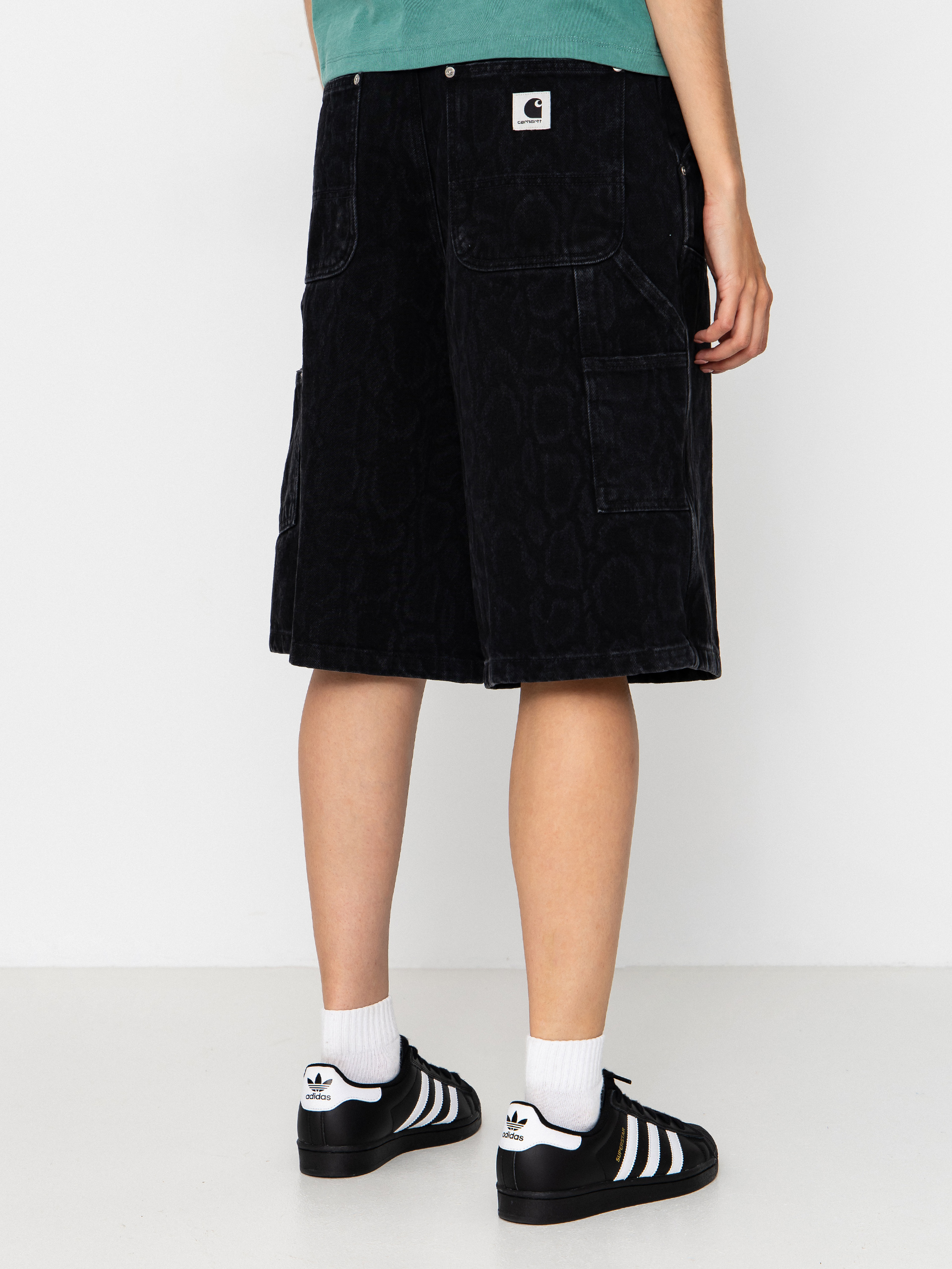 Къси панталони Carhartt WIP Snake Nixon Double Knee Wmn (snake camo/black)