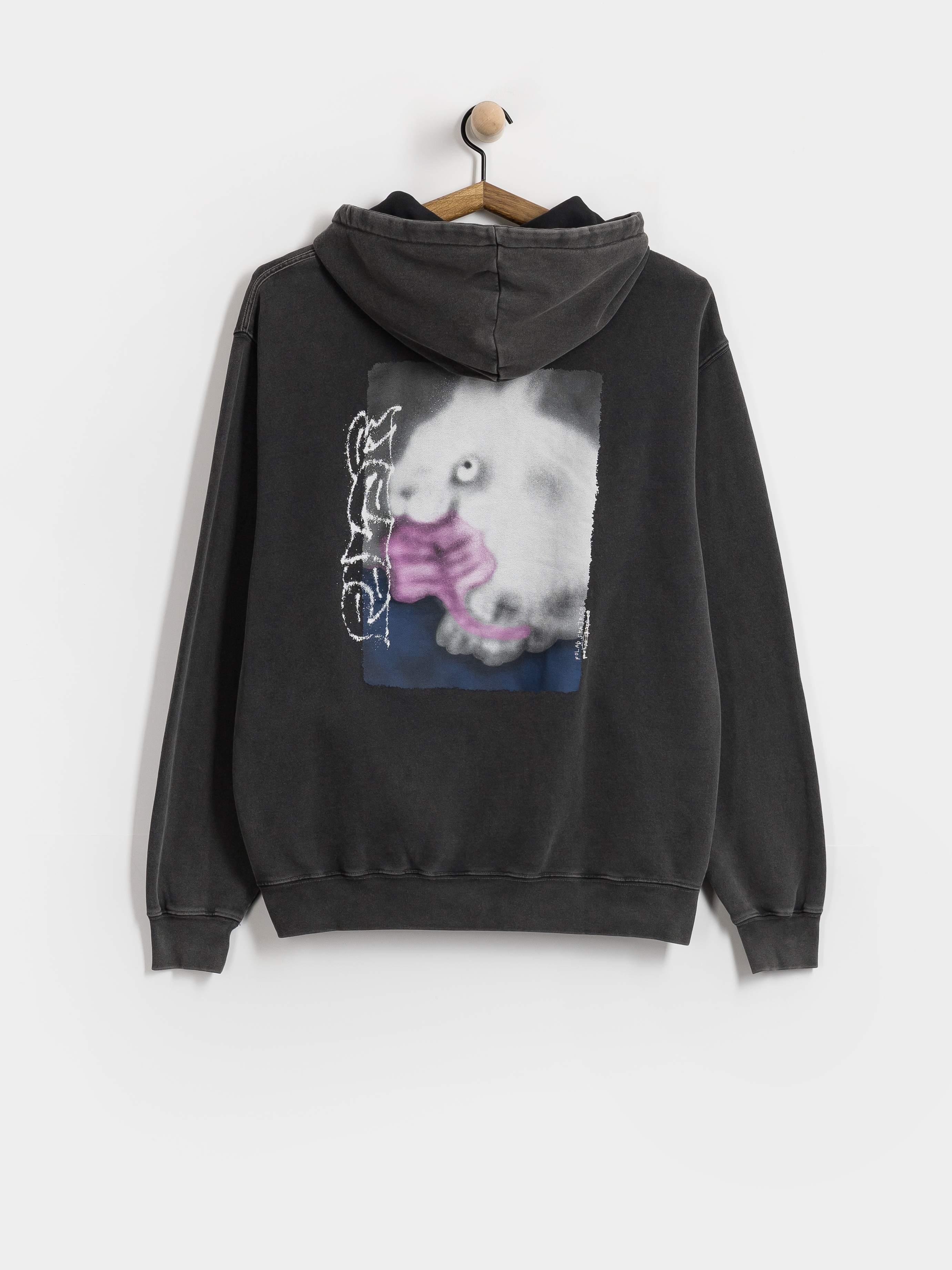 Суитшърт с качулка Polar Skate Dave Rabbit HD (silver black)