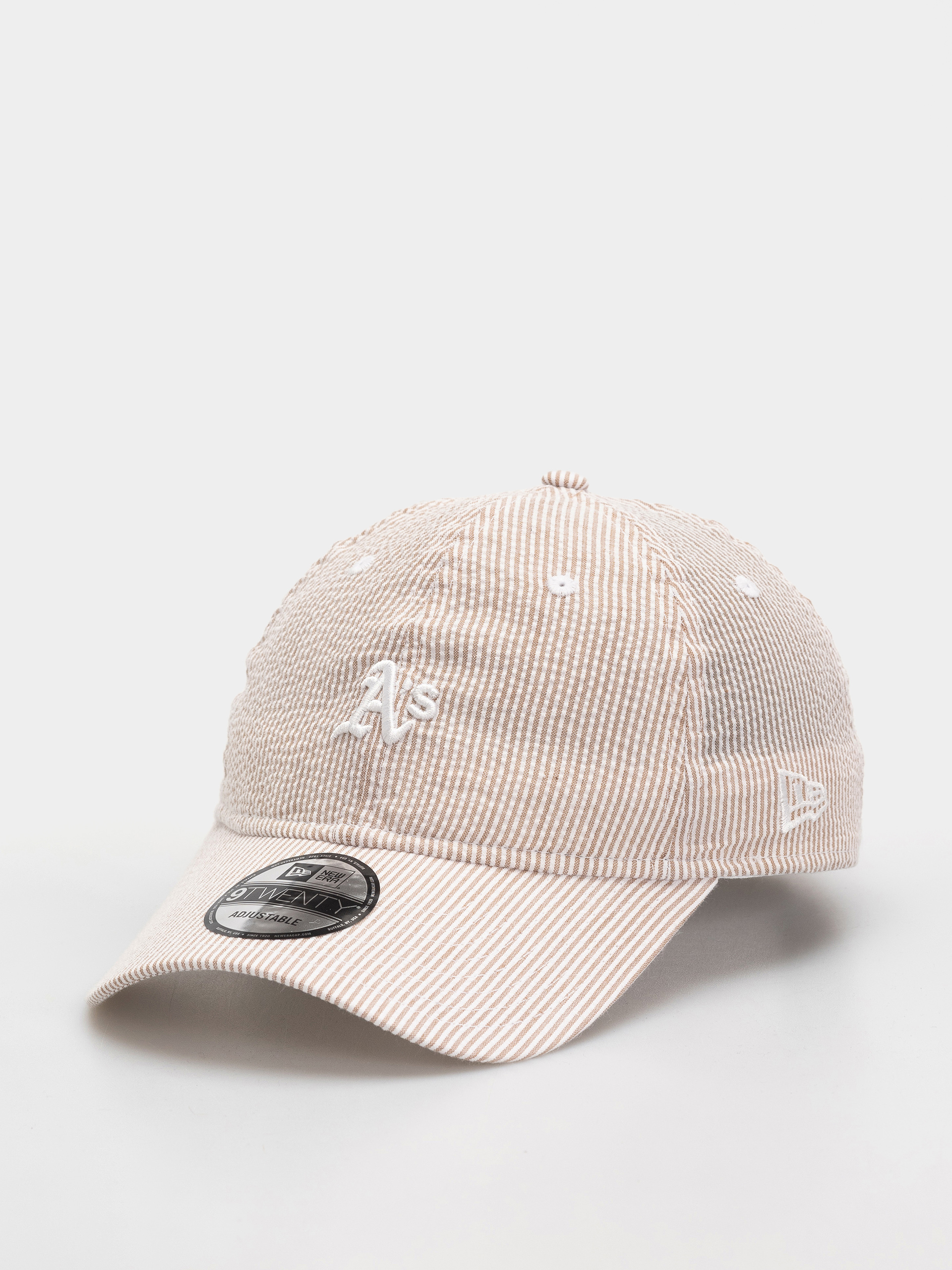 Шапка с козирка New Era Seersucker 9Twenty Athletics (stone/white)