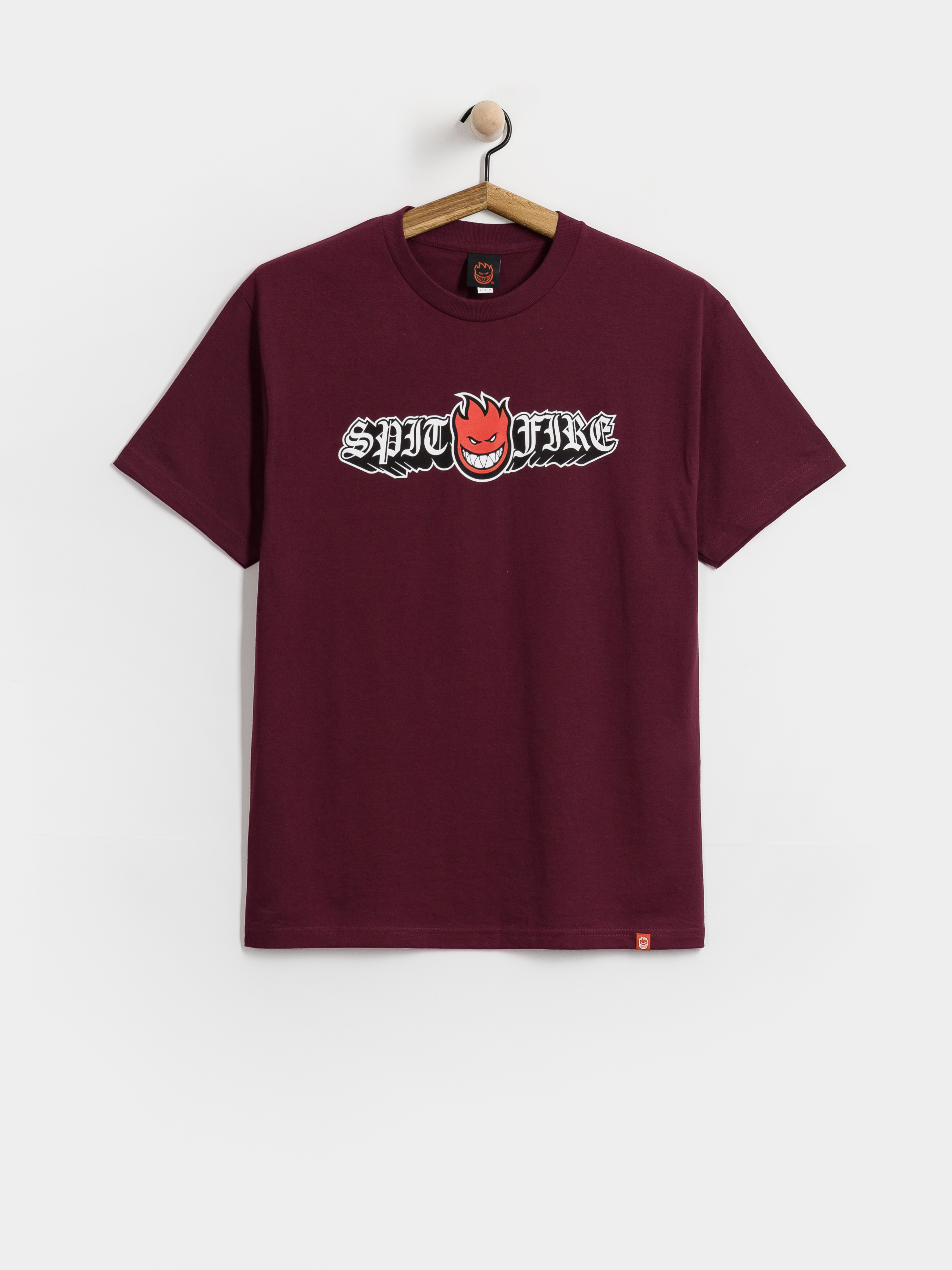 Тениска Spitfire Old E Drop Bighead (burgundy w/red black & white print)