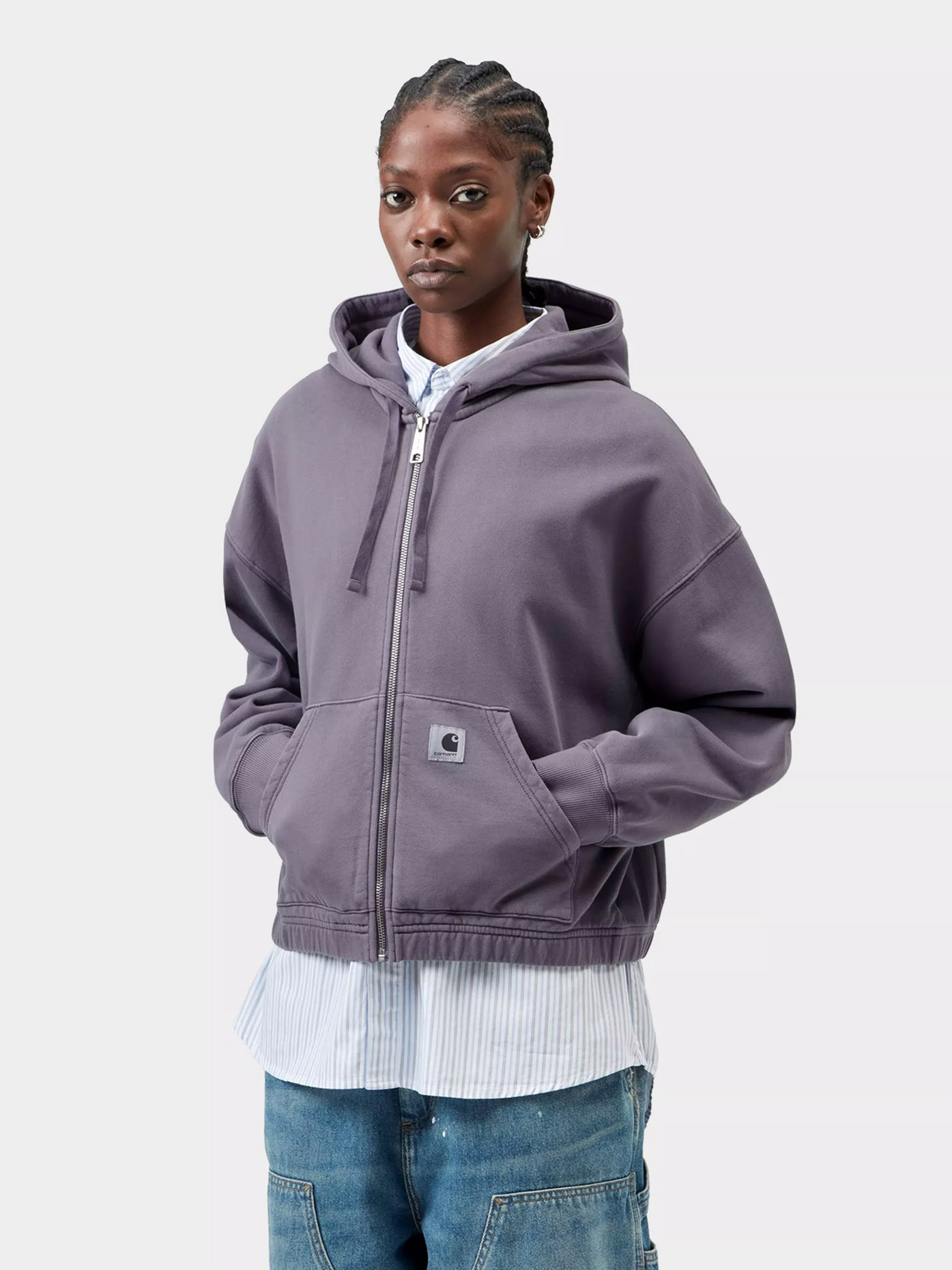Суитшърт с качулка Carhartt WIP Hoggard ZHD Wmn (shady purple)