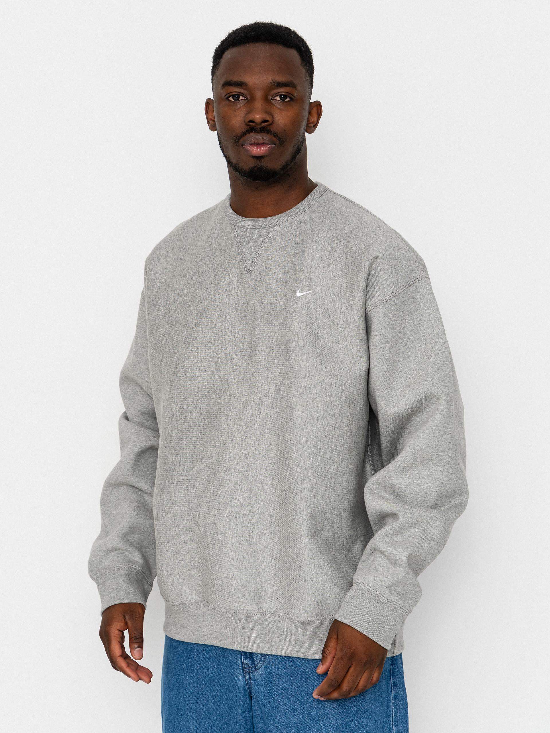 Суитшърт Nike SB Solo Swoosh (dk grey heather/white)