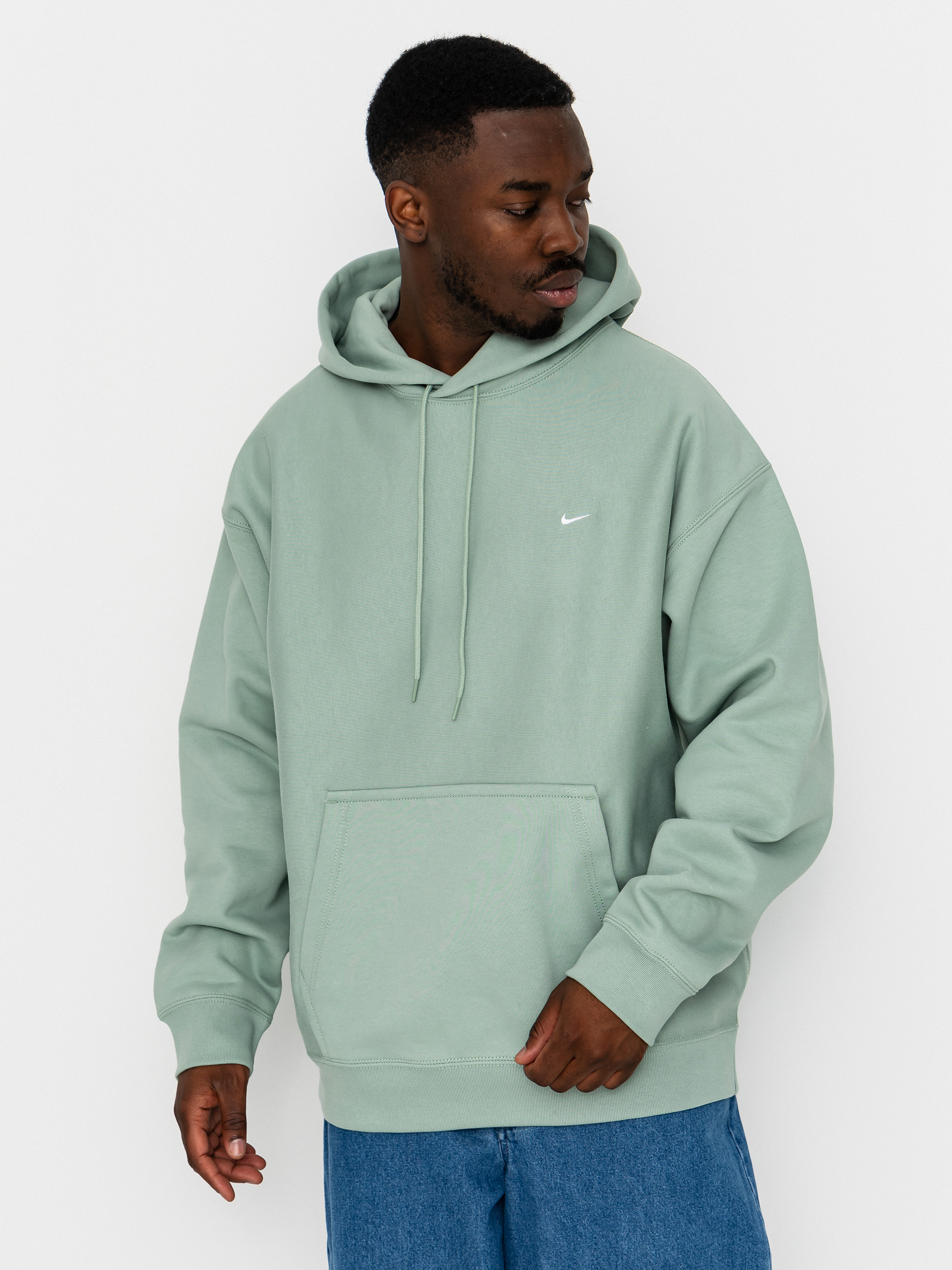 Суитшърт с качулка Nike SB Solo Swoosh HD (steam/white)
