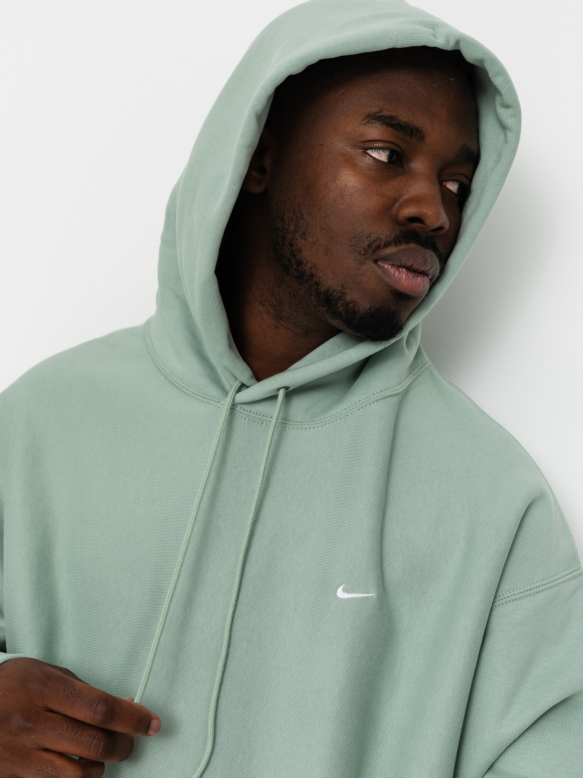 Суитшърт с качулка Nike SB Solo Swoosh HD (steam/white)