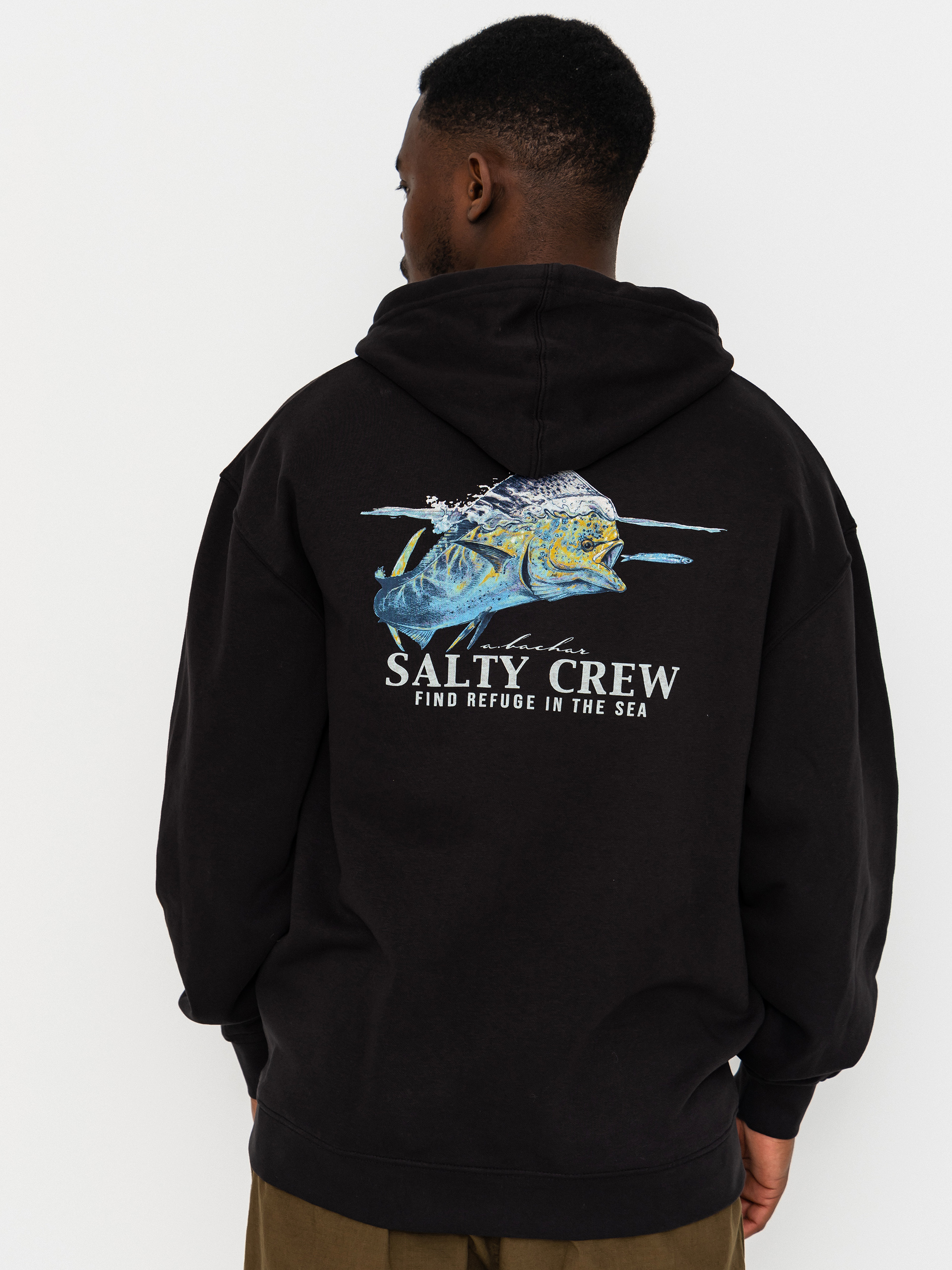 Суитшърт с качулка Salty Crew Mahi Surface HD (black)