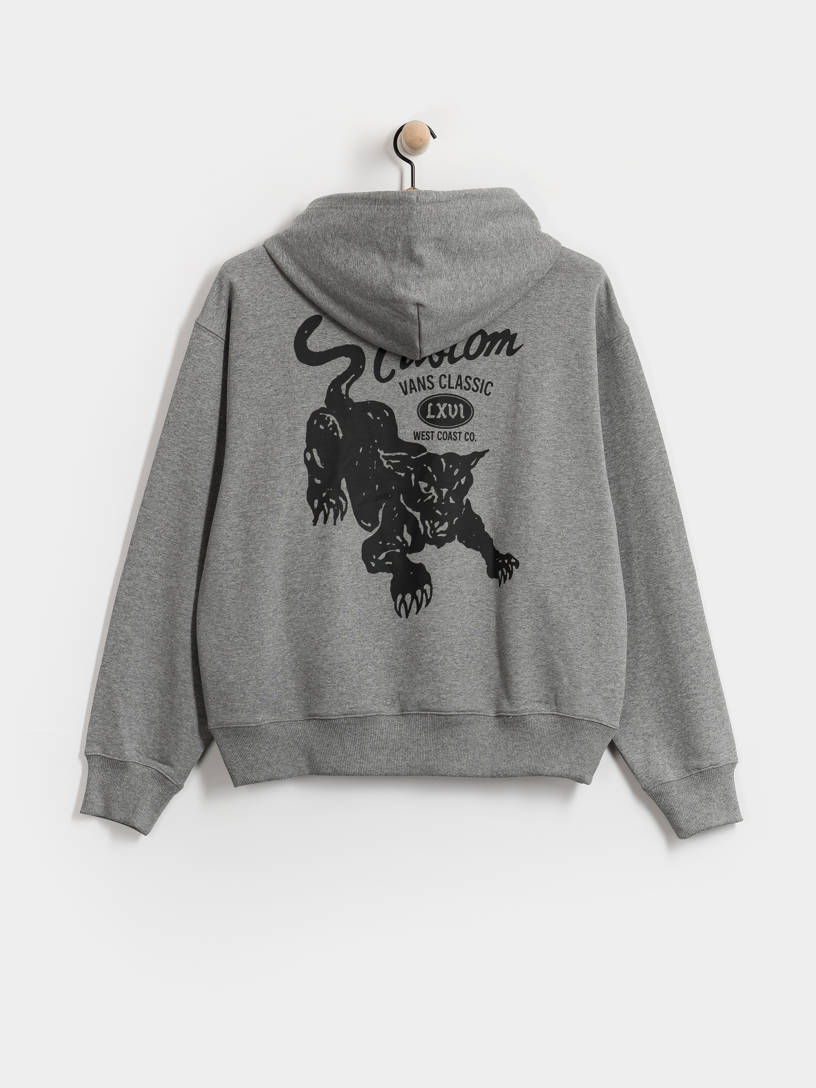 Суитшърт с качулка Vans Custom Cat HD (cement heather)