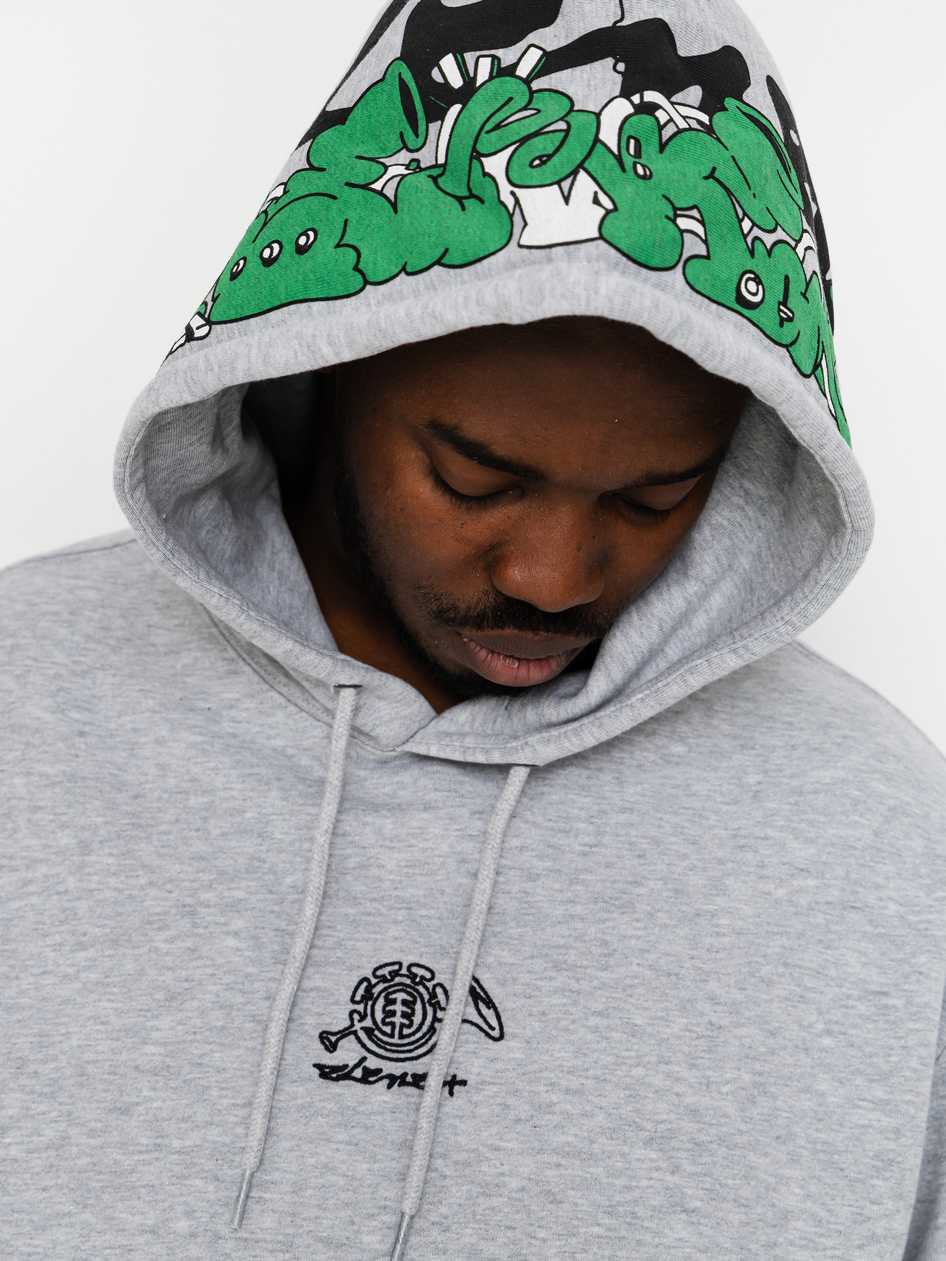 Суитшърт с качулка Element Horn HD (mid grey heather)
