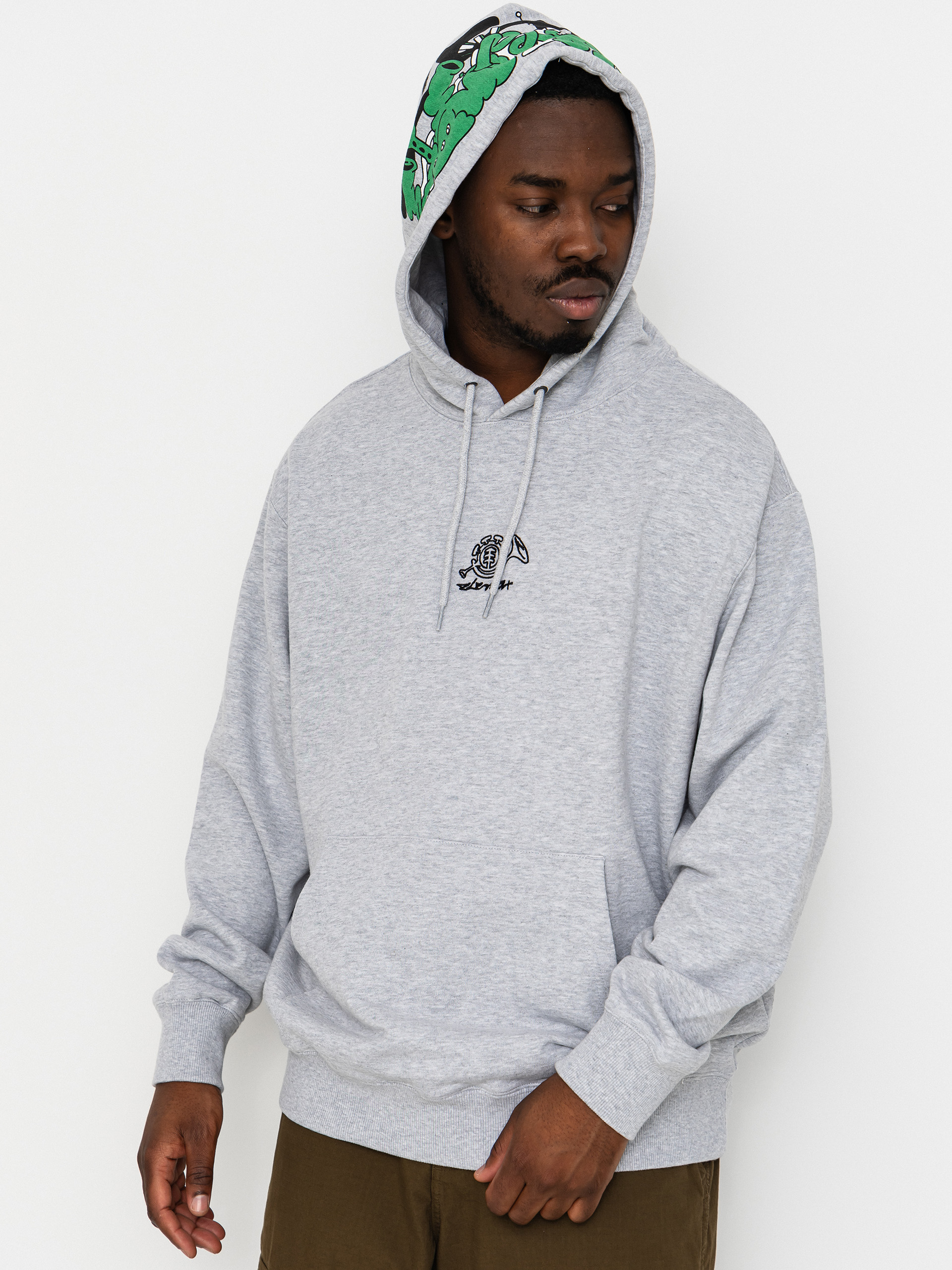 Суитшърт с качулка Element Horn HD (mid grey heather)