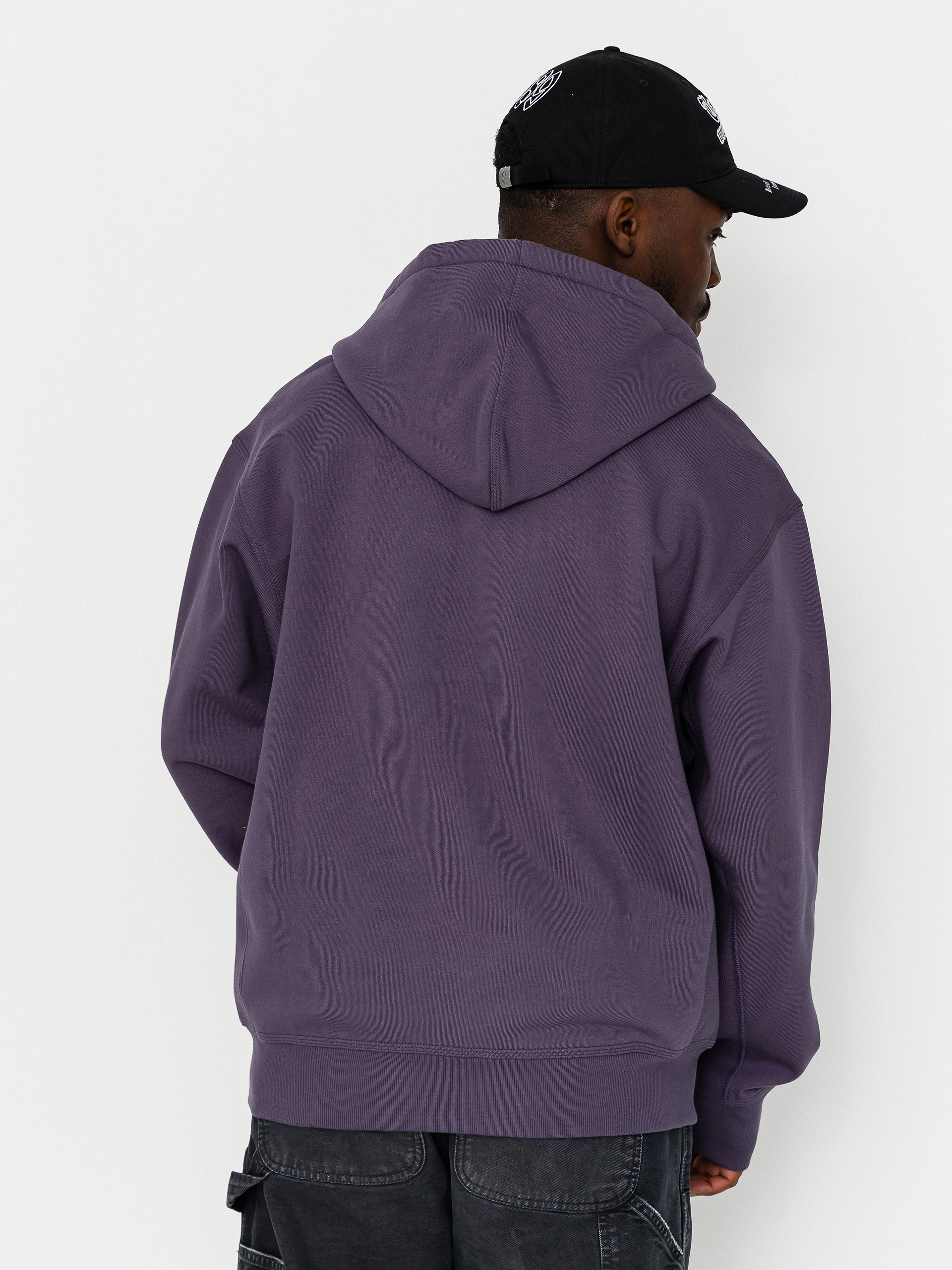 Суитшърт с качулка Carhartt WIP American Script ZHD (shady purple)