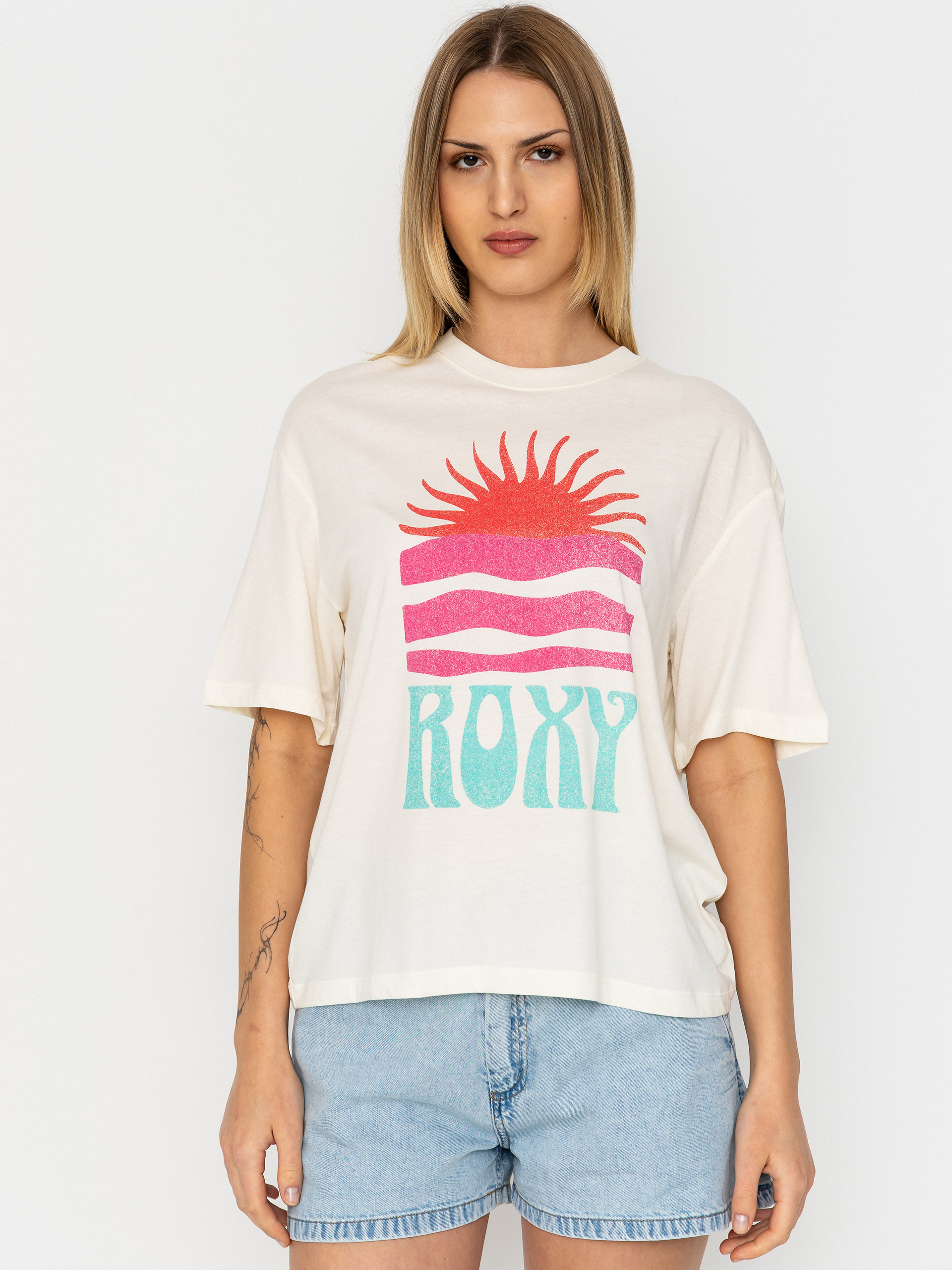 Тениска Roxy Hangloose Poster Wmn (coconut milk)