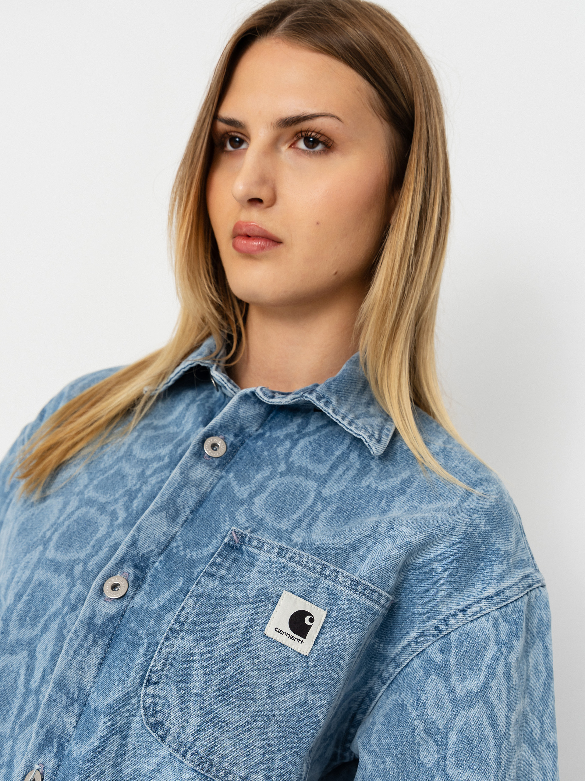Риза Carhartt WIP Snake Lovilia Wmn (snake camo blue)