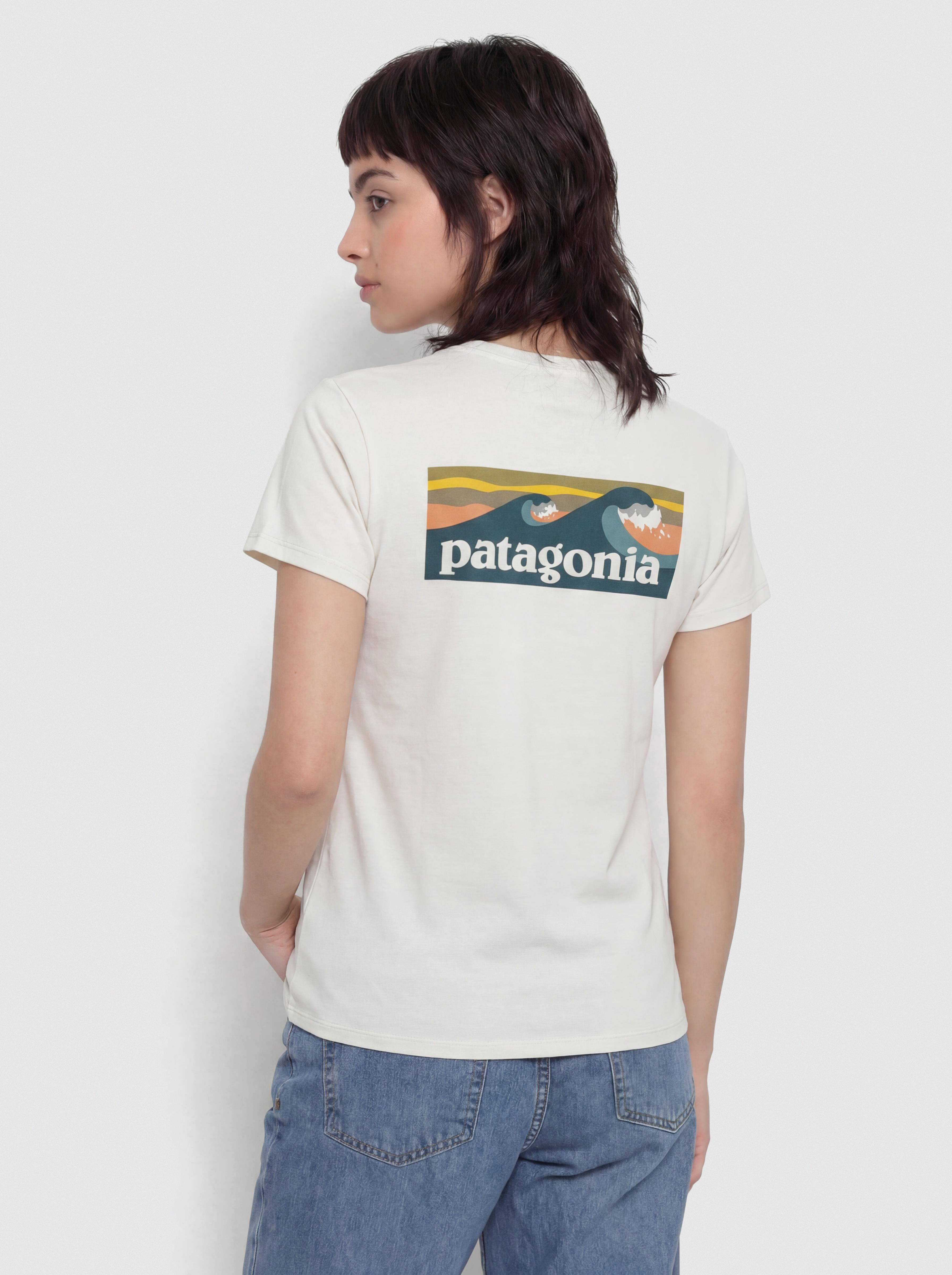 Тениска Patagonia Capilene Cool Boardshort Logo Wmn (dyno white)
