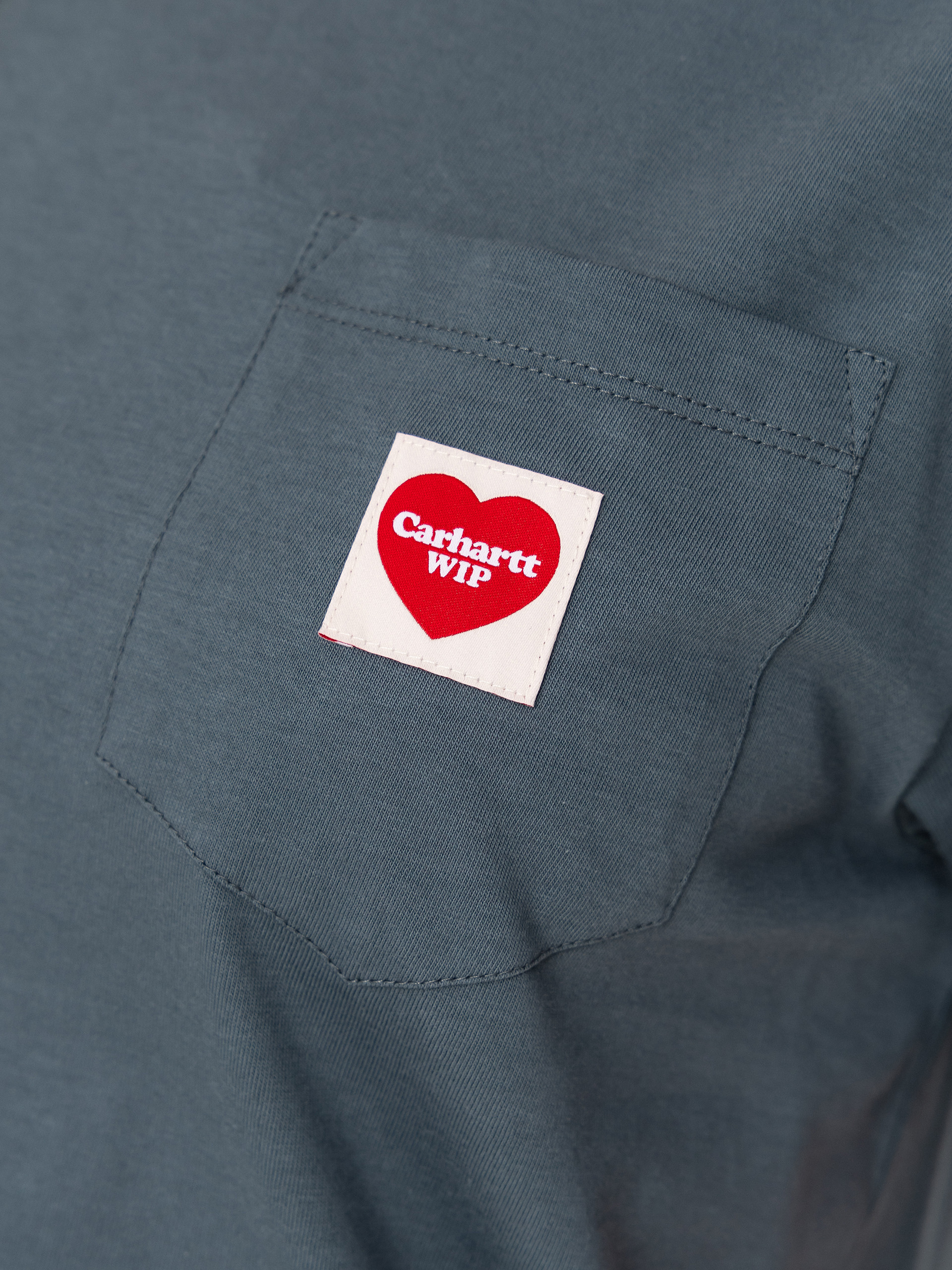 Тениска Carhartt WIP Pocket Heart Wmn (cozy blue/red)