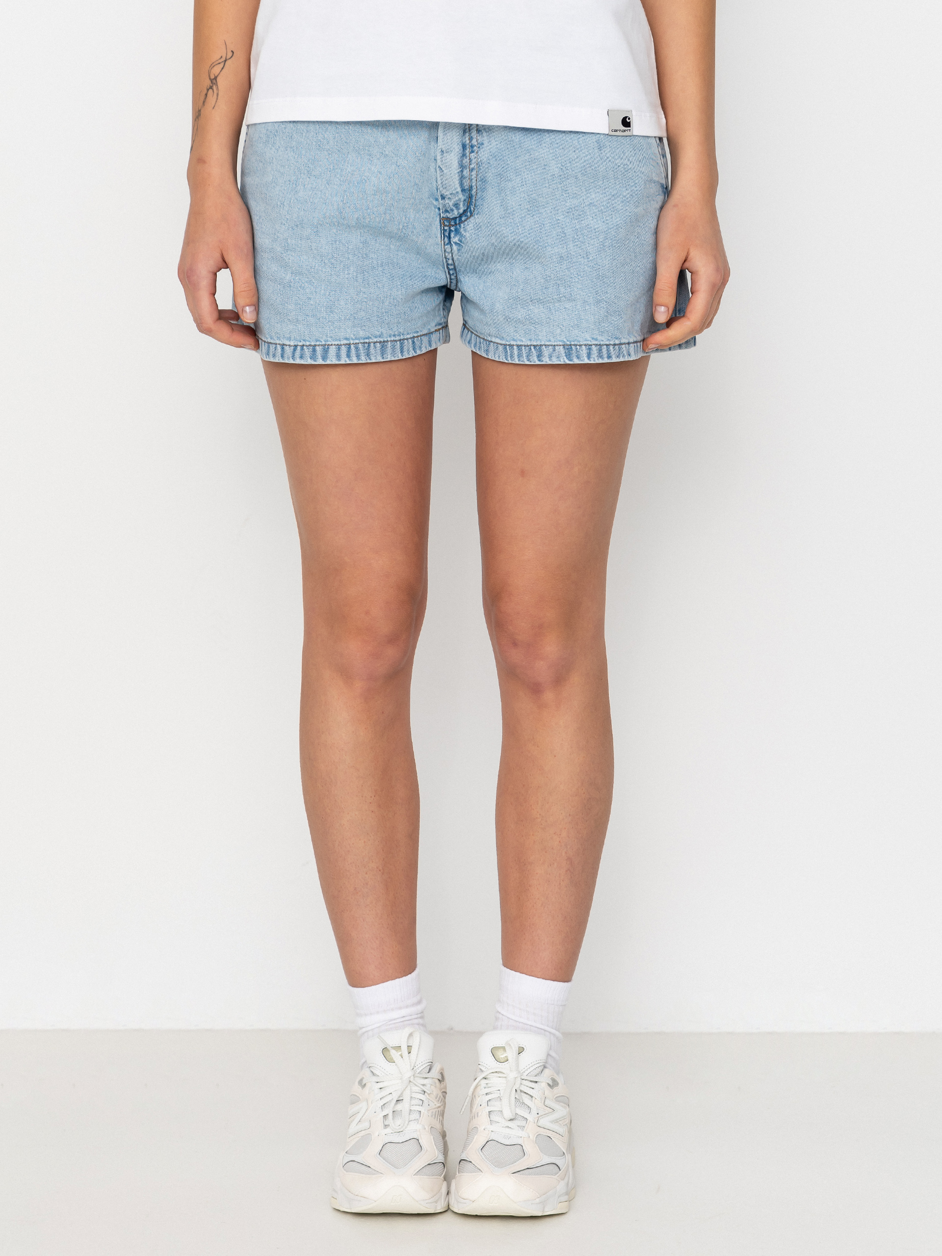 Къси панталони Carhartt WIP Lova Wmn (blue stone bleached)