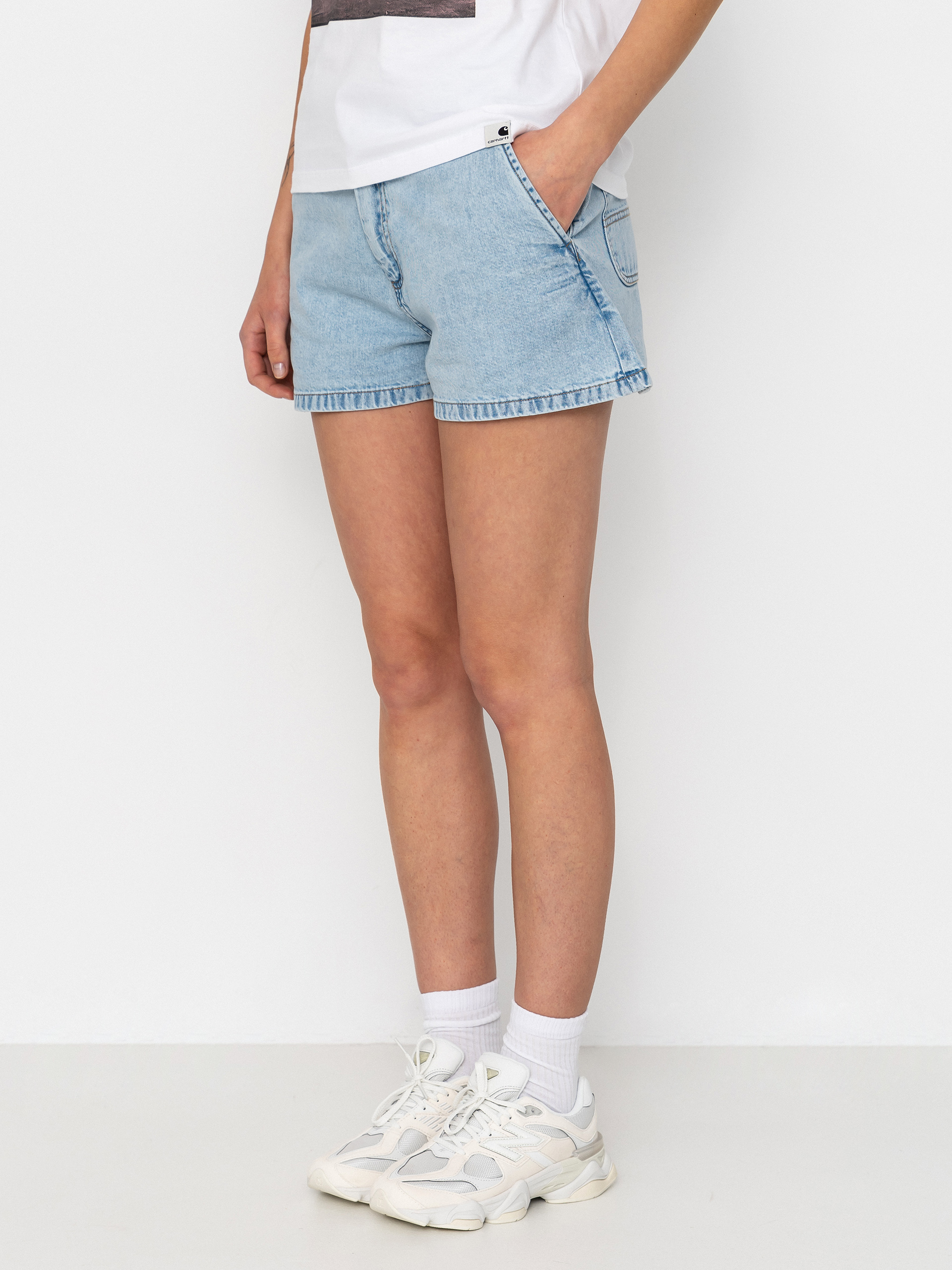 Къси панталони Carhartt WIP Lova Wmn (blue stone bleached)