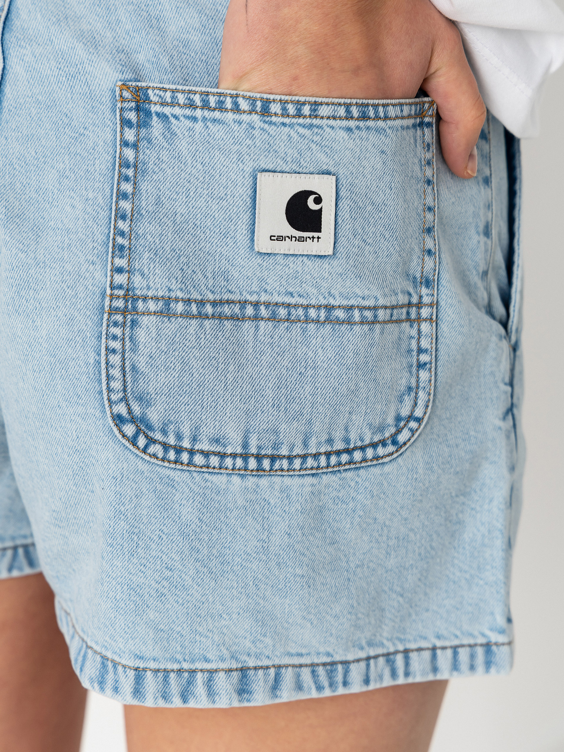 Къси панталони Carhartt WIP Lova Wmn (blue stone bleached)