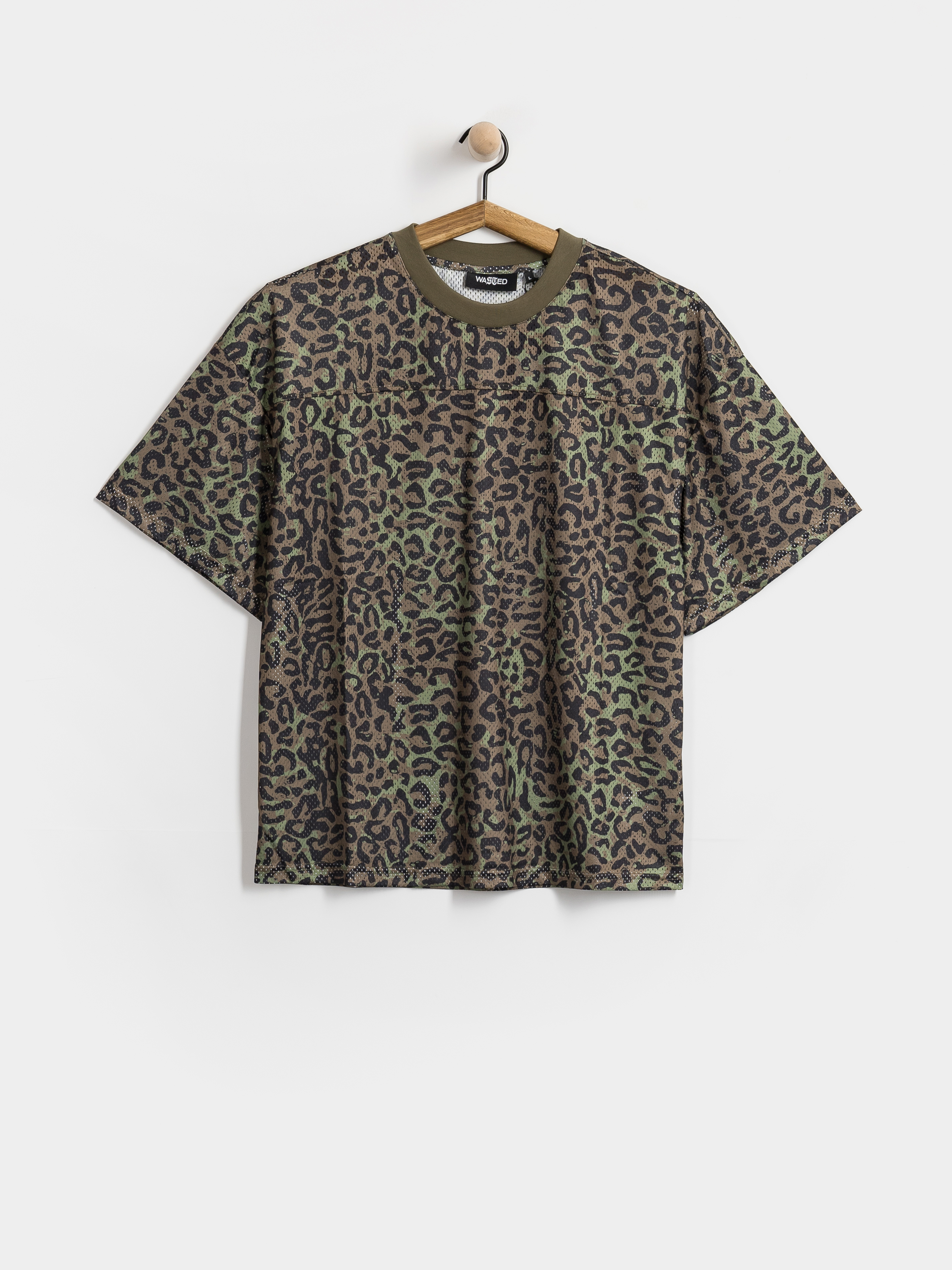Тениска Wasted Paris Cheetah Mesh Boxy (olive khaki camo)