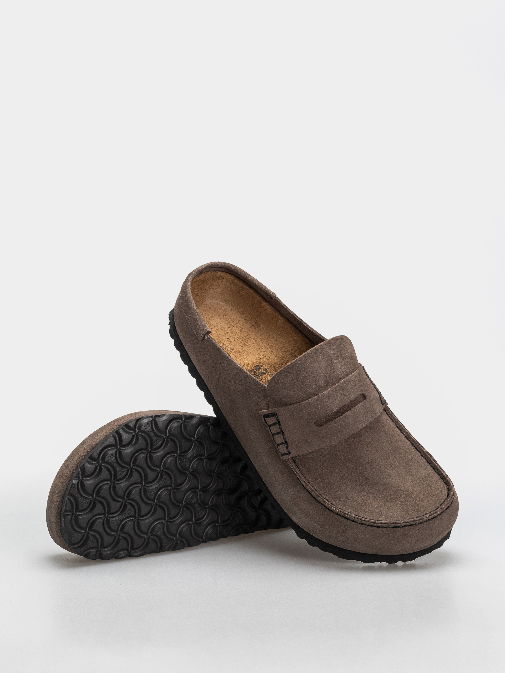 Чехли Birkenstock Naples Wrapped Suede Leather Regular (concrete gray)