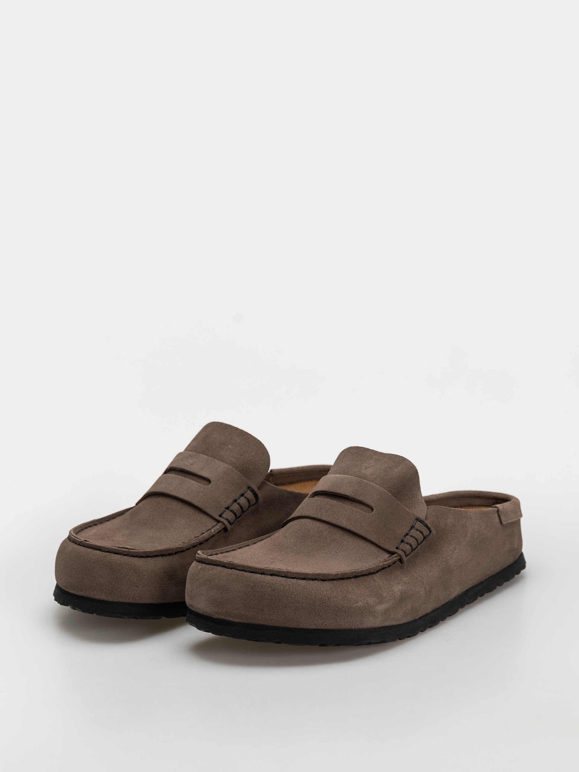 Чехли Birkenstock Naples Wrapped Suede Leather Regular (concrete gray)