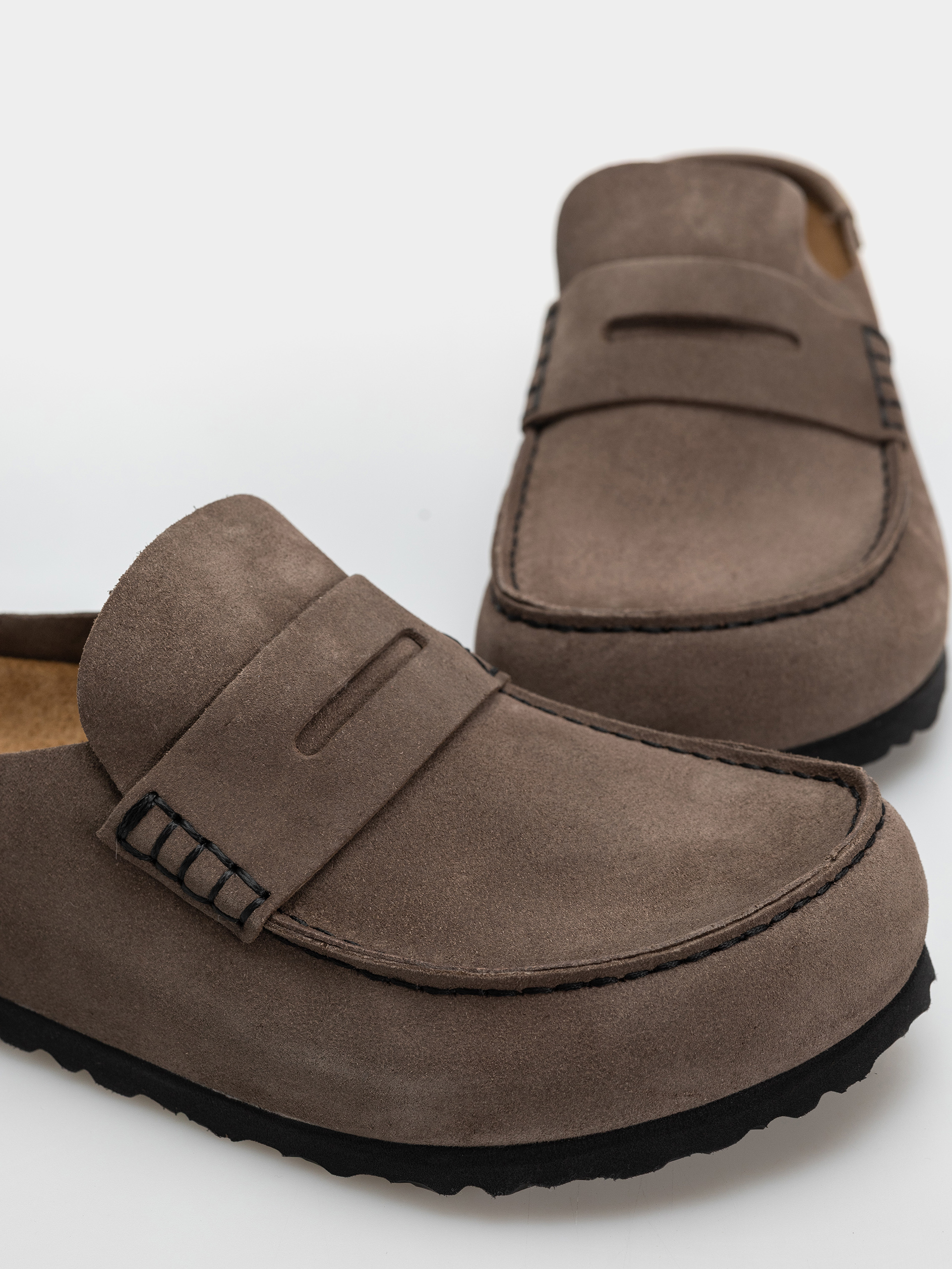 Чехли Birkenstock Naples Wrapped Suede Leather Regular (concrete gray)