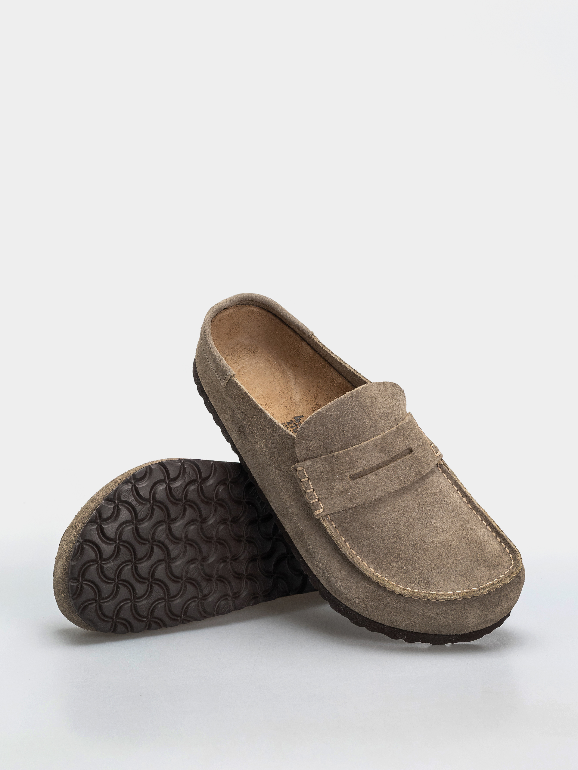 Чехли Birkenstock Naples Wrapped Suede Leather Regular (taupe)