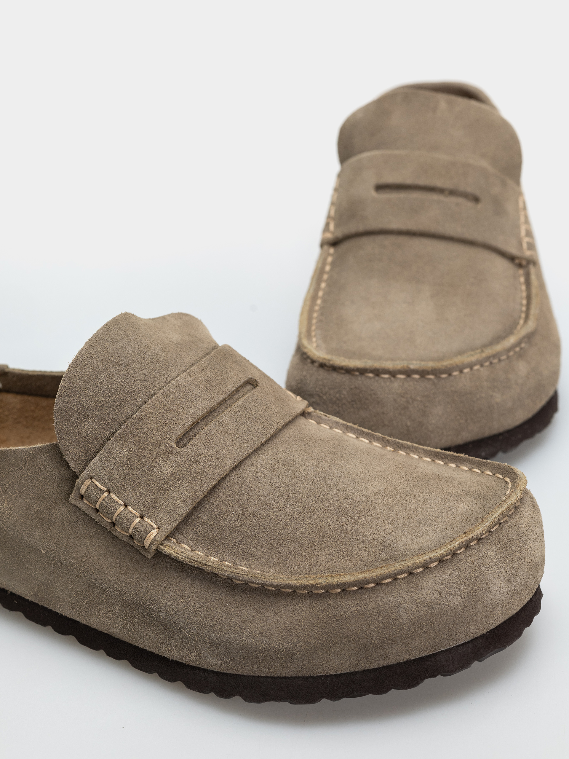 Чехли Birkenstock Naples Wrapped Suede Leather Regular (taupe)
