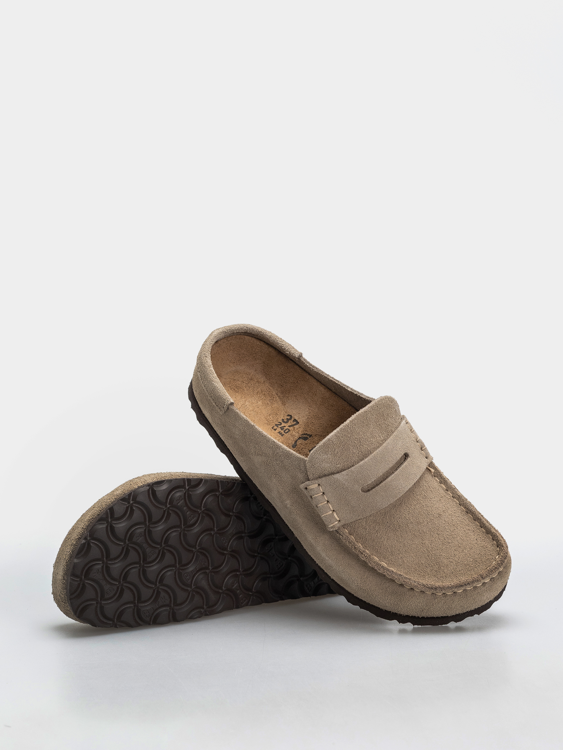Чехли Birkenstock Naples Wrapped Suede Leather Narrow (taupe)