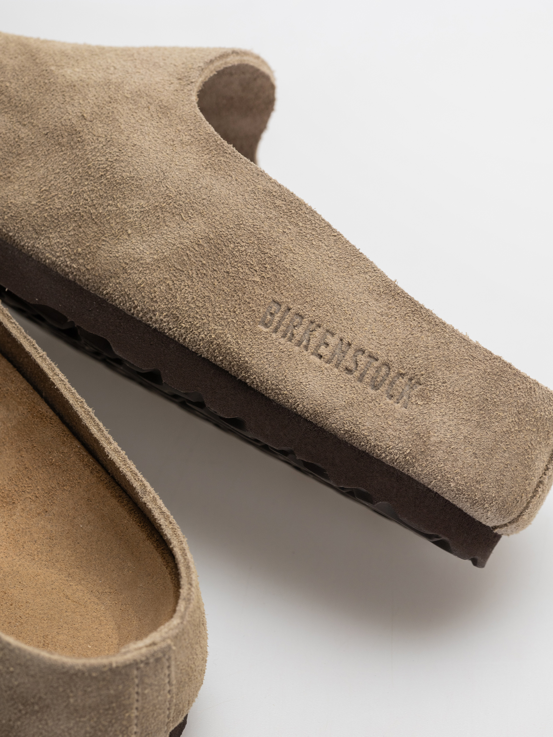 Чехли Birkenstock Amsterdam Wrapped Suede Leather Narrow (taupe)