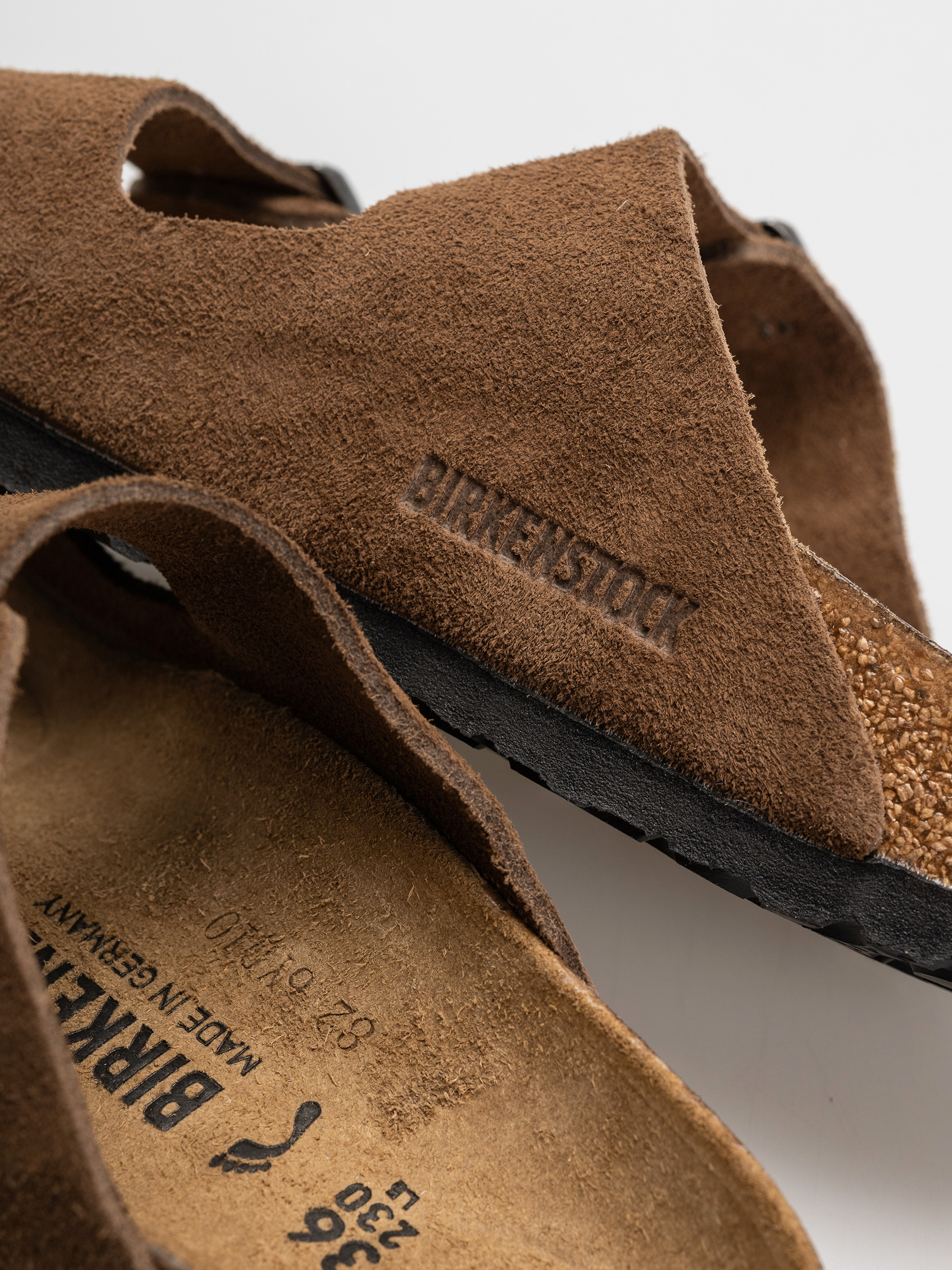 Чехли Birkenstock Arizona Suede Leather Narrow (dark tea)